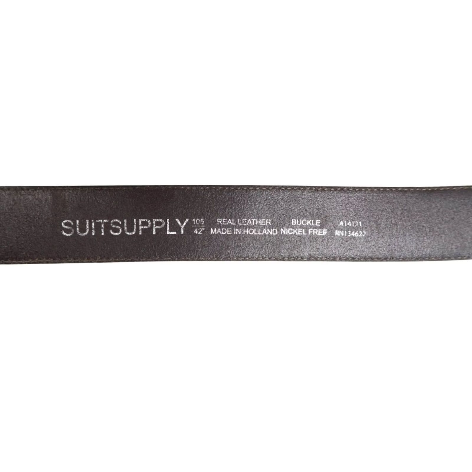 Suitsupply Suitsupply Belt Men 105/42 Real Leather Suede Look Square Buckle Brown Belt Size ONE SIZE - 6 Thumbnail