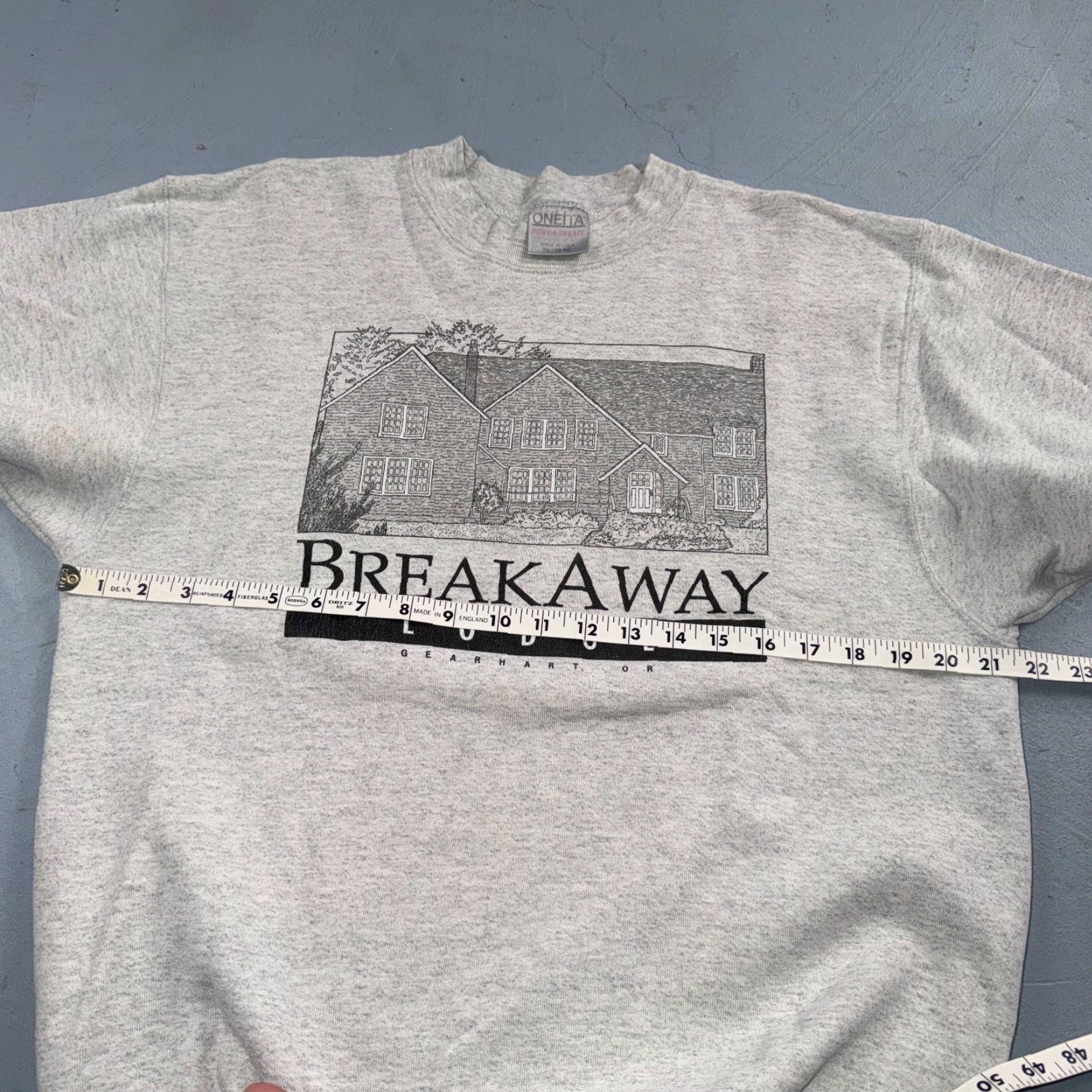 Vintage VTG Oneita Sweatshirt Mens XL Gray Travel USA Breakway Lodge Gearhart Oregon Shirt Pullover Crew Neck Graphic Print Mens Oregon USA Size US XL / EU 56 / 4 - 5 Thumbnail