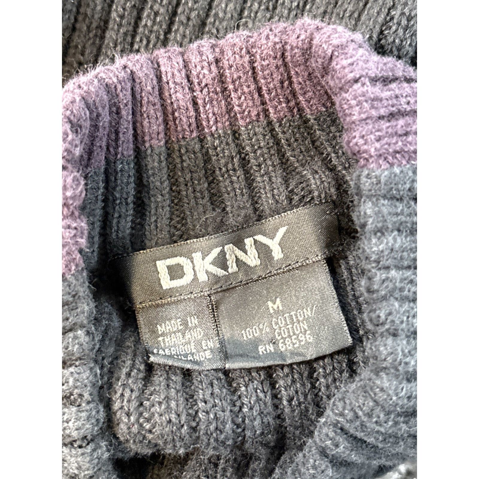DKNY VINTAGE DKNY Sweater Mens Medium Black Mock Neck Chunky Knit 90s Mens Size US M / EU 48-50 / 2 - 5 Thumbnail