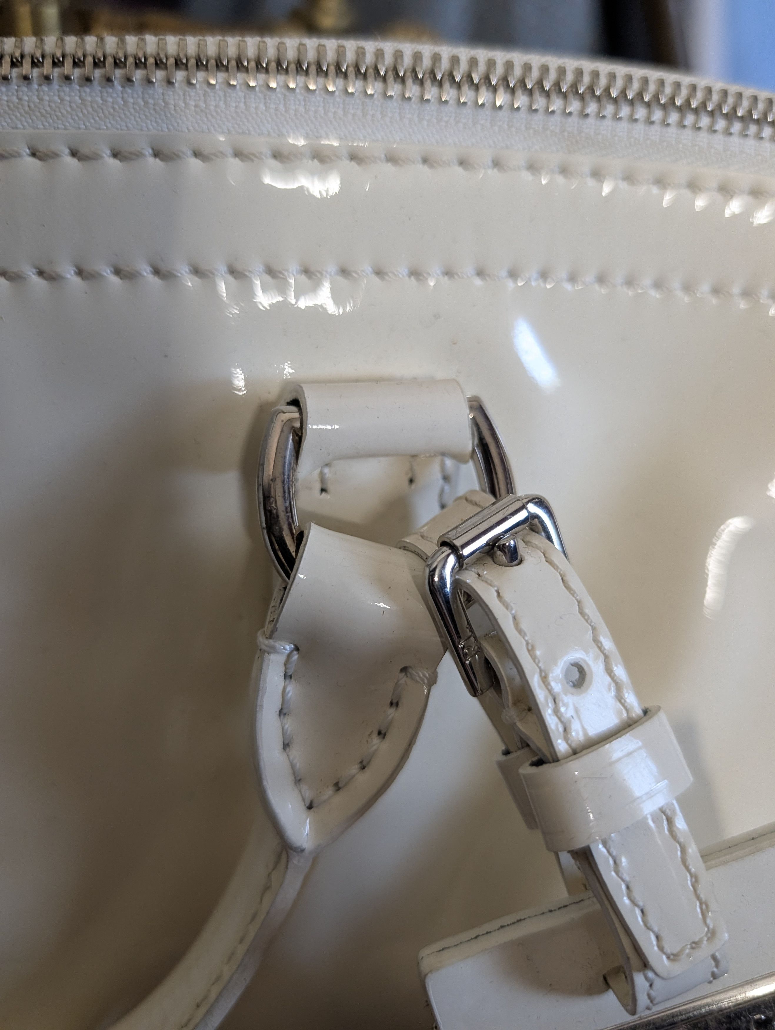 Ralph Lauren Mainline made in Italy logo plaque patent leather handbag Size ONE SIZE - 4 Thumbnail