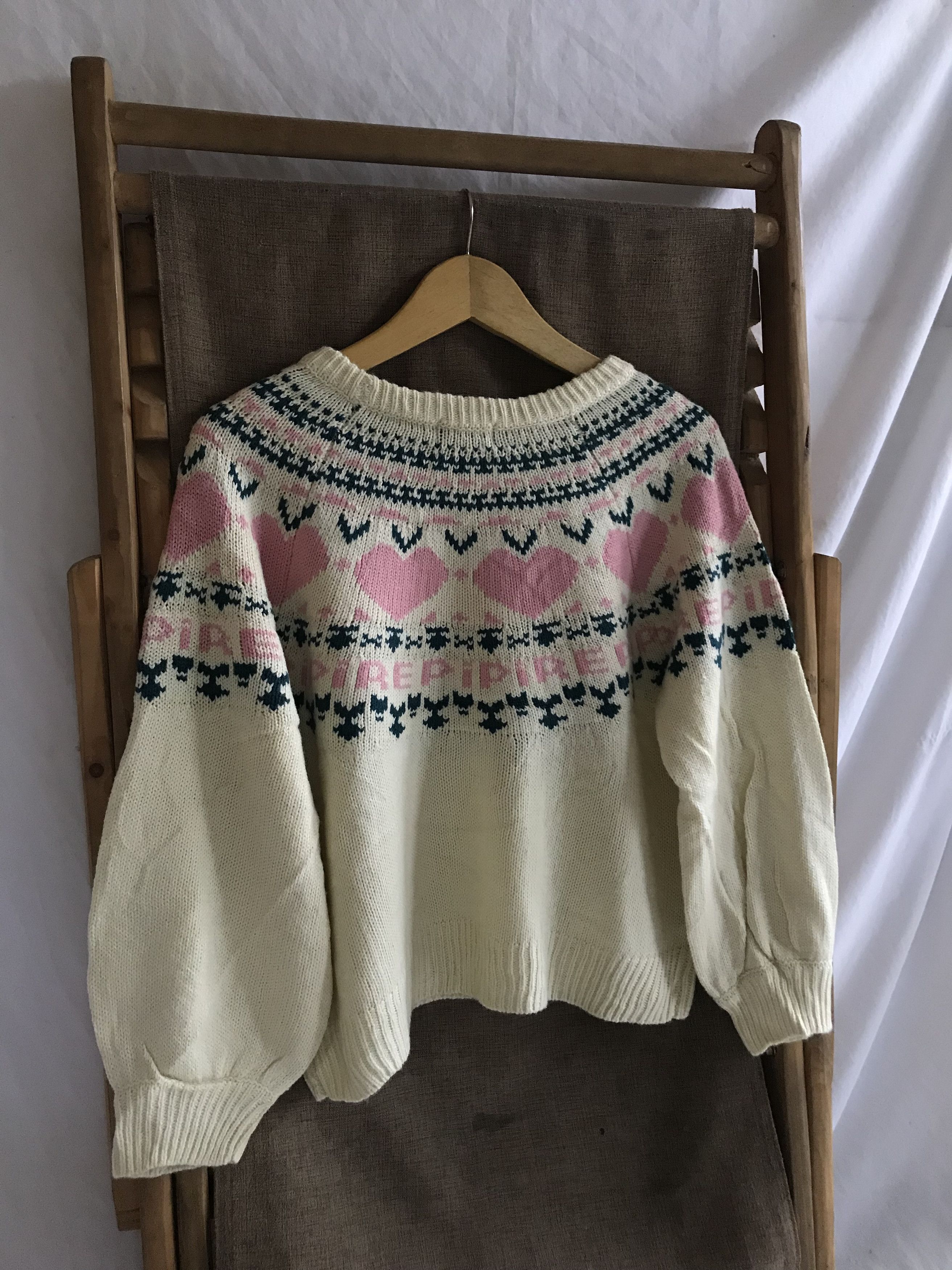 Beauty Beast Repipi Armario Japanese Knitted Cropped Love Heart Pattern Size M / US 6-8 / IT 42-44 - 3 Thumbnail