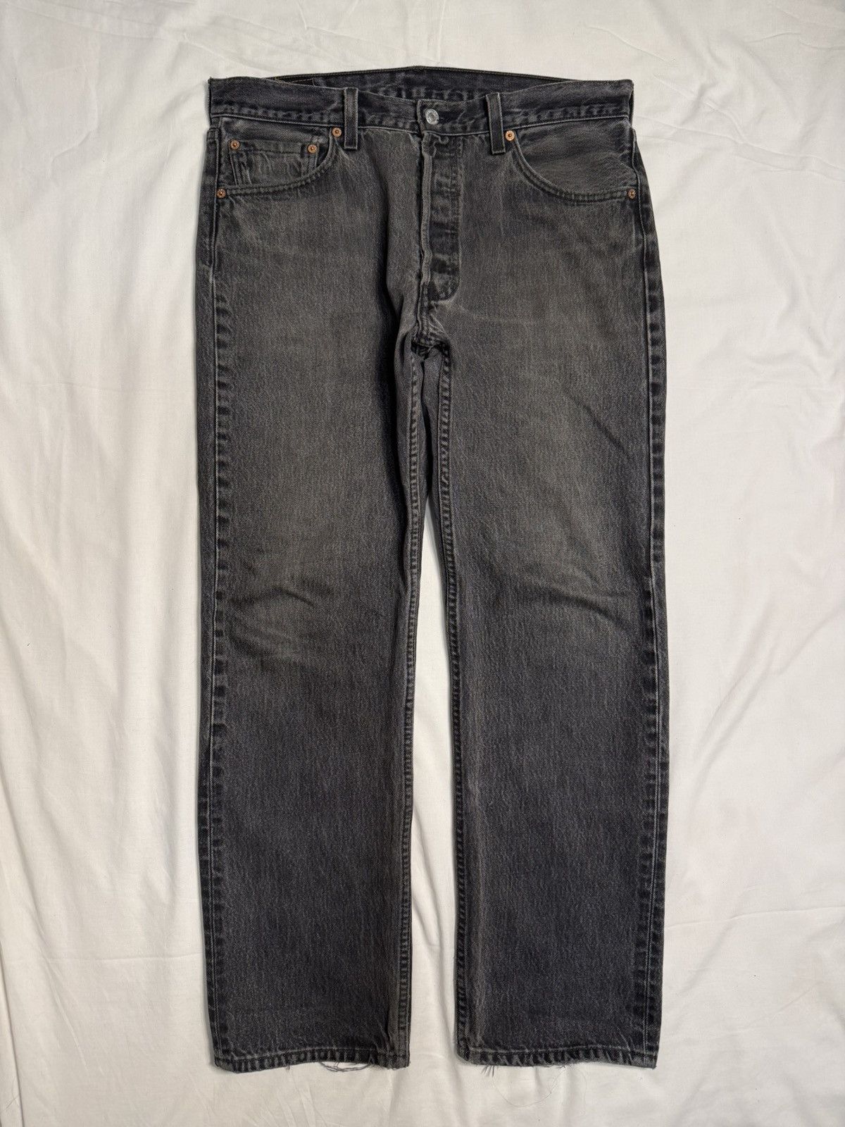 Levi's Vintage 90s Levis USA 501 Faded Black Denim Jeans Size US 34 / EU 50 - 1 Thumbnail