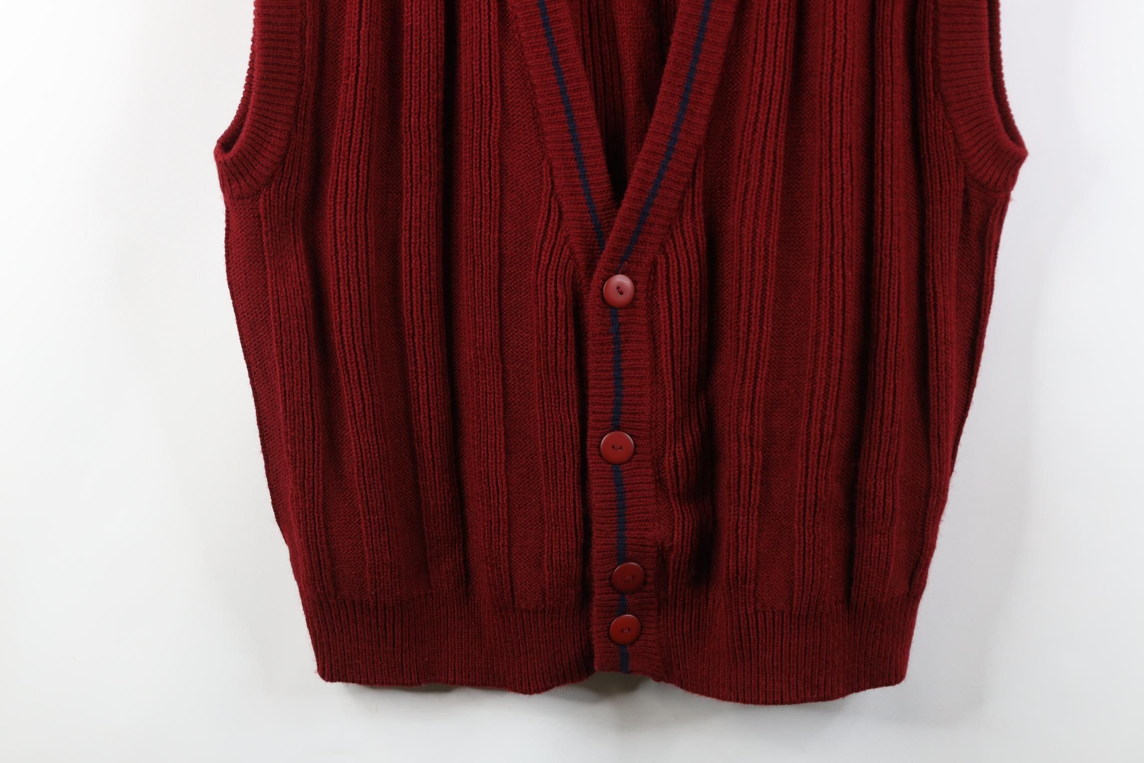 Vintage Vintage 90s Streetwear Ribbed Knit Cardigan Sweater Vest Size US XL / EU 56 / 4 - 3 Thumbnail