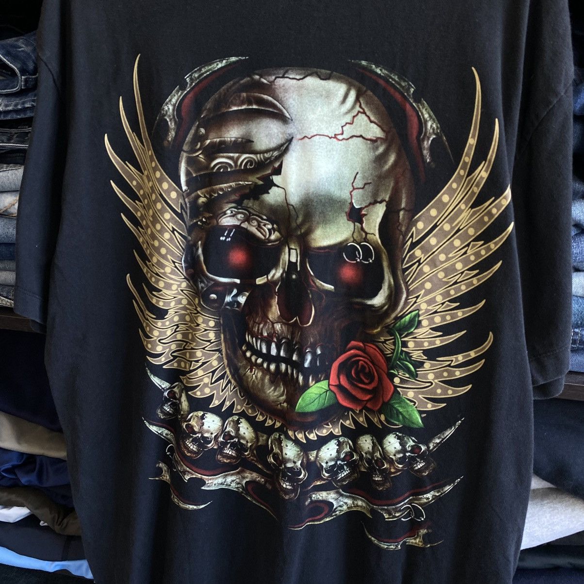 Band Tees Vintage Wild Big Skeleton Skull logo 90’s streetwear tee Size US XL / EU 56 / 4 - 2 Thumbnail