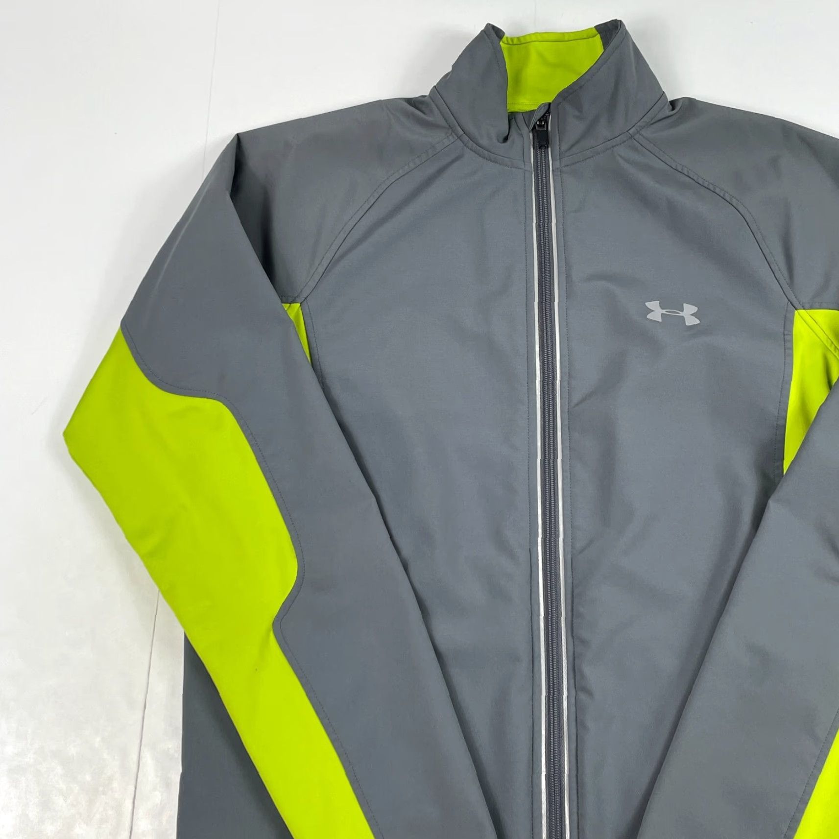 Under Armour Under Armour Jacket Men Medium Gray Yellow ColdGear Full Zip Softshell Lined Ski Activities: Outdoor, Ski, Casual Mens Size US M / EU 48-50 / 2 - 2 Thumbnail