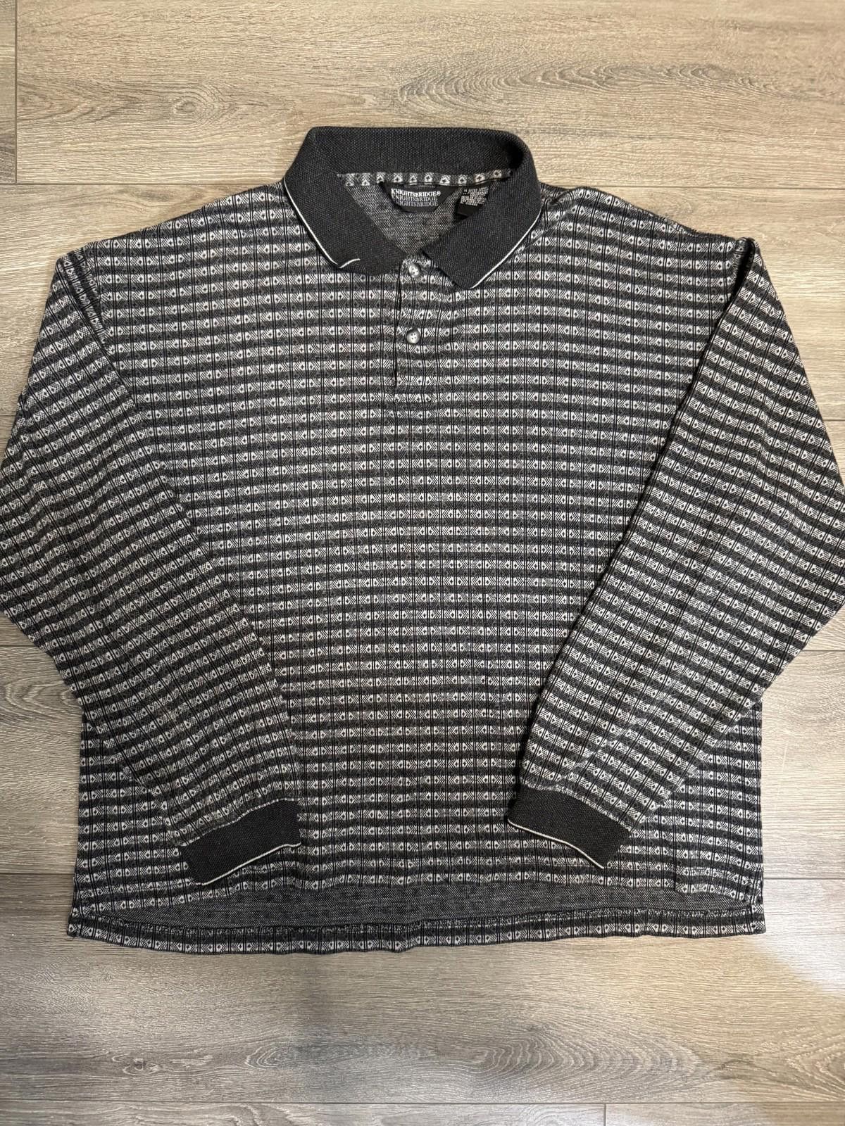 Knightsbridge Vintage Knightsbridge Polo Long Sleeve Black Mens 90s Size US XL / EU 56 / 4 - 1 Thumbnail