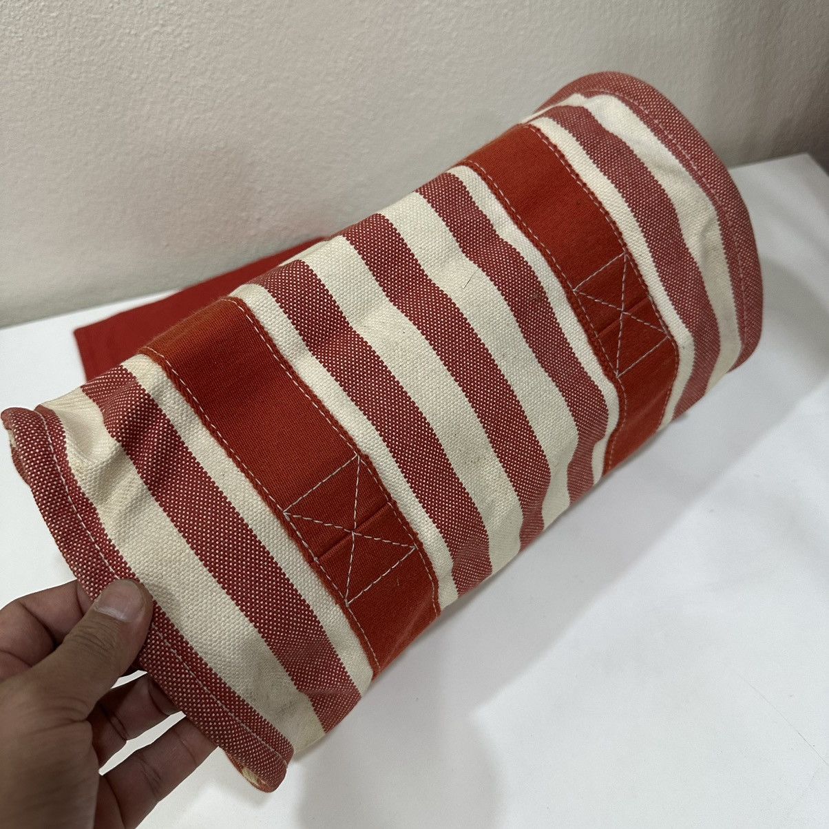 Hermes ‼️LASTDROP‼️ HERMES CANNES PM STRIPED CANVAS TOTE BAG Size ONE SIZE - 5 Thumbnail