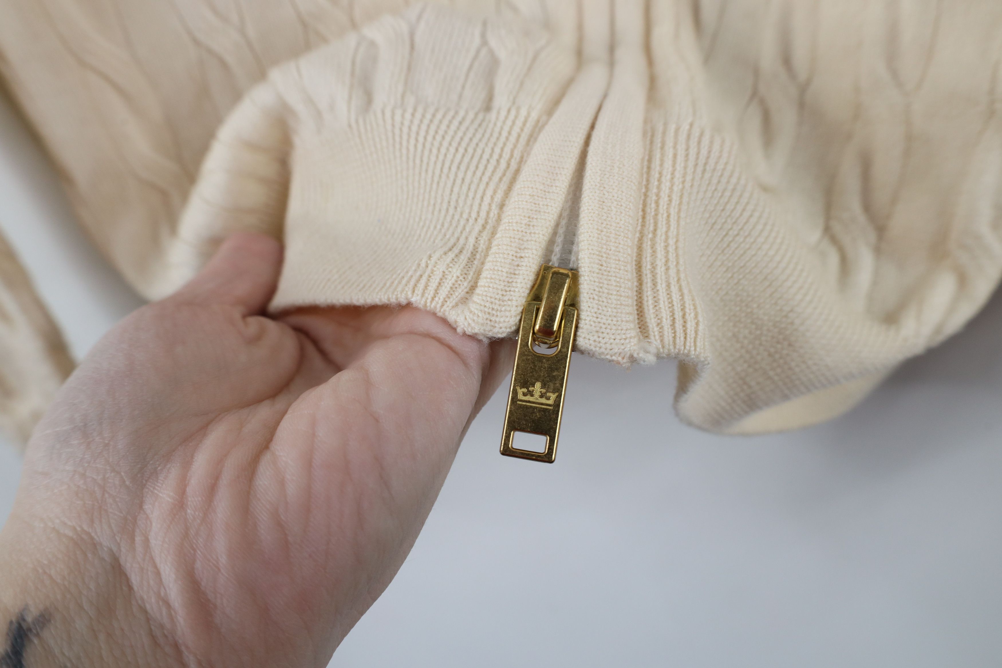 Vintage Peter Millar Merino Wool Cable Knit Zip Cardigan Sweater Size L / US 10 / IT 46 - 6 Thumbnail
