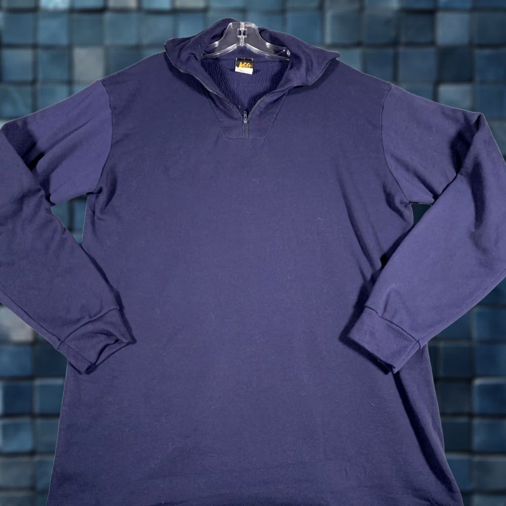 Vintage VINTAGE REI Pullover Mens XL Blue 1/4 Zip Fleece Waffle Knit Made USA 90s Size US XL / EU 56 / 4 - 1 Thumbnail