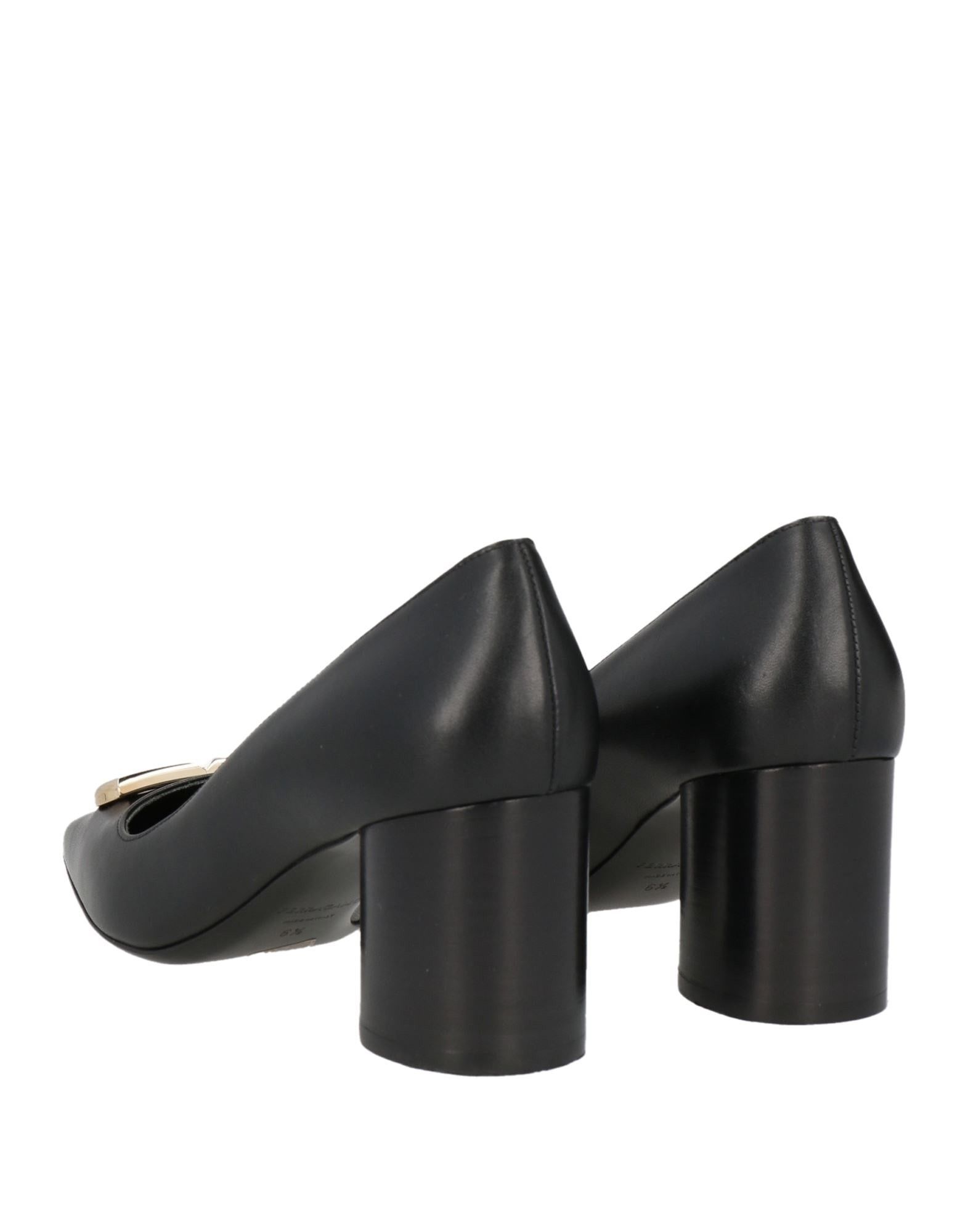 Salvatore Ferragamo o1s1rm1224 Leather Pumps in Black Size US 5.5 / IT 35.5 - 3 Thumbnail
