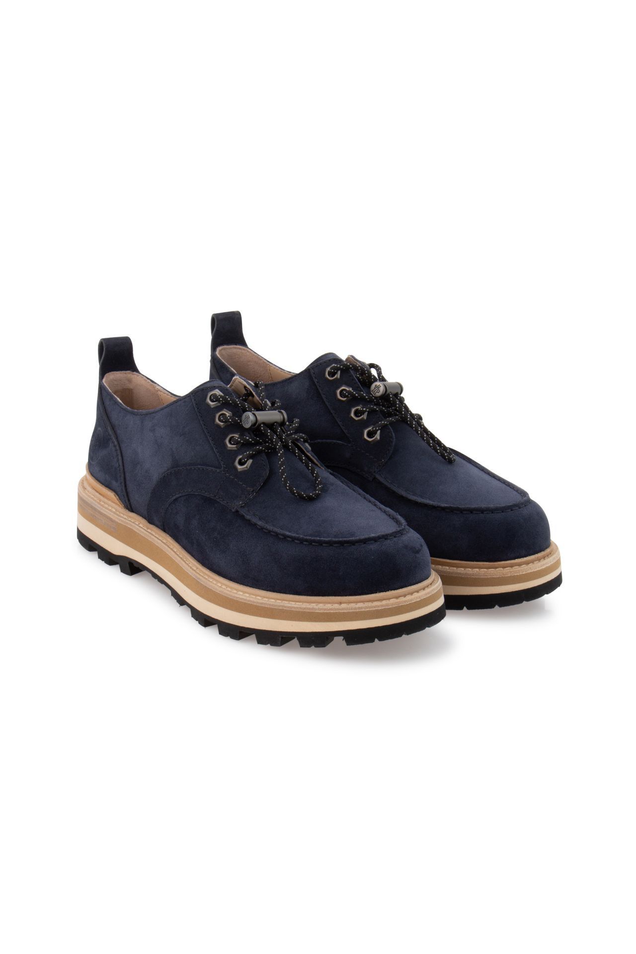 Moncler o1y0225 Leather Laced Shoes in Navy Blue Size US 10 / EU 43 - 2 Thumbnail