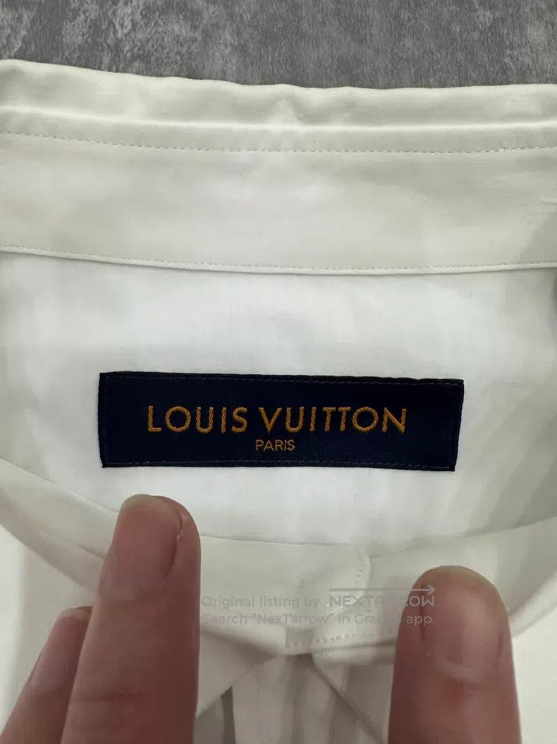 Louis Vuitton Louis Vuitton White Embroidered Long Sleeve Shirt Size US M / EU 48-50 / 2 - 4 Thumbnail