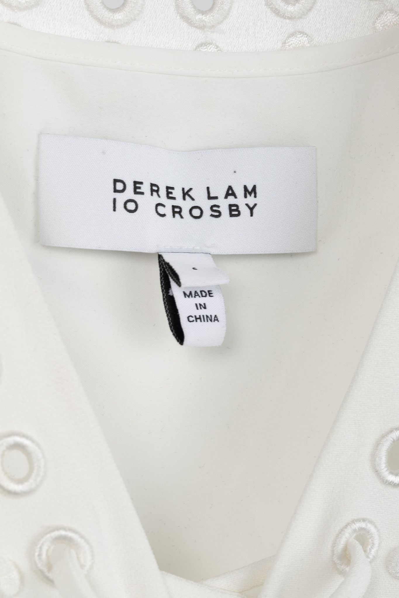 Derek Lam 10 Crosby Derek Lam 10 Crosby White Crepe Grommet Laces Mini Dress Size M / US 6-8 / IT 42-44 - 4 Thumbnail