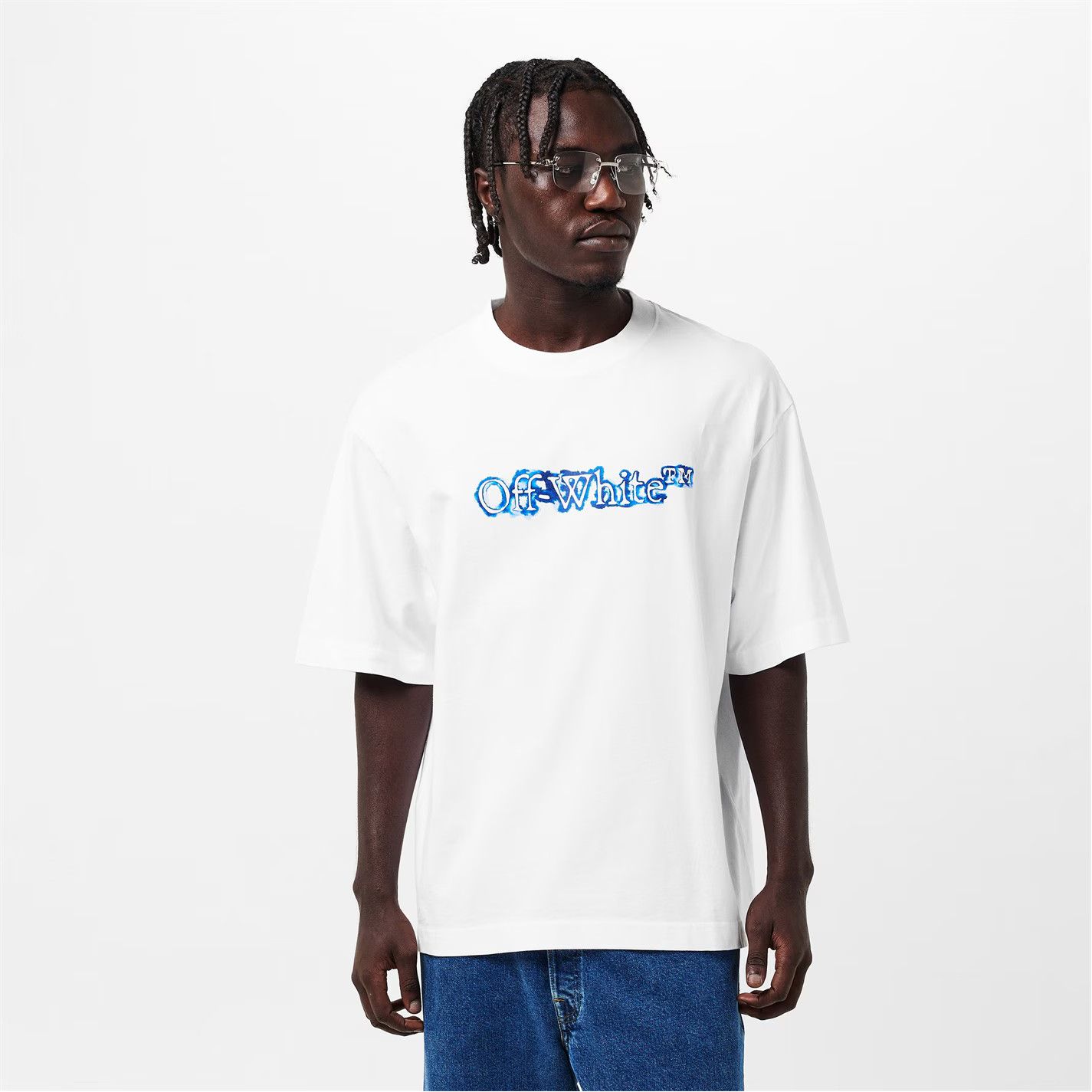 Off-White o1g2r1mq0226 Cloudy Arrow Regular Fit T-Shirt In White Size US L / EU 52-54 / 3 - 3 Thumbnail