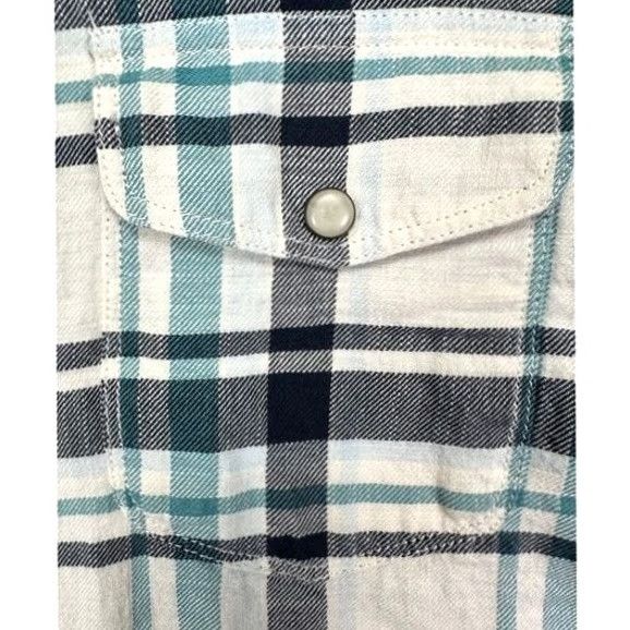 Lucky Brand Lucky Brand Shirt Men Large Blue Plaid California Fit Pearl Snap Button Up Shirt Size US L / EU 52-54 / 3 - 7 Thumbnail