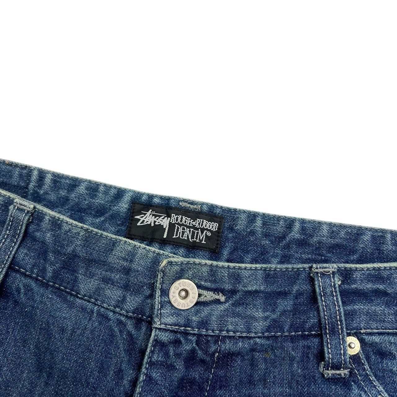 Stussy Vintage 2000s Stussy Crown Logo Denim Shorts Jorts Waist 38 Size US 38 / EU 54 - 6 Thumbnail