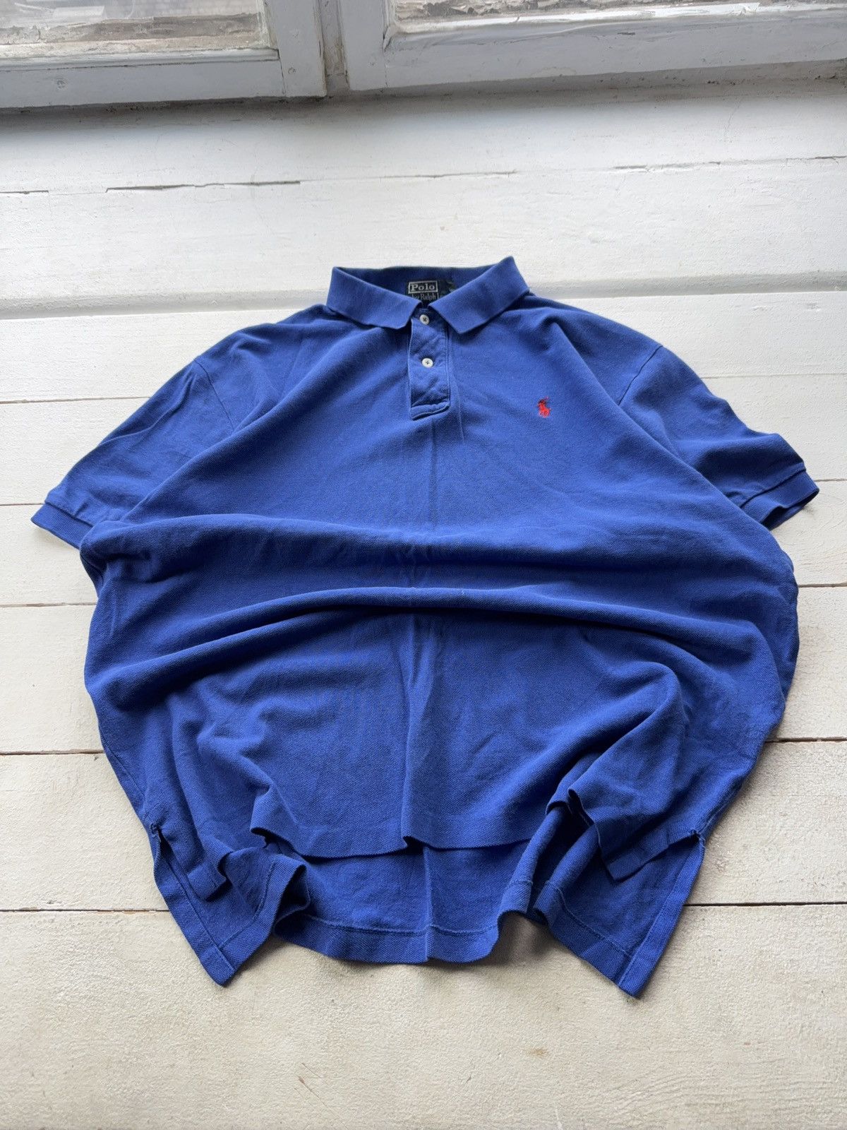 Polo Ralph Lauren Vintage 90s Retro Basic Polo Ralph Lauren Blue Polos Y2K Size US XL / EU 56 / 4 - 1 Thumbnail