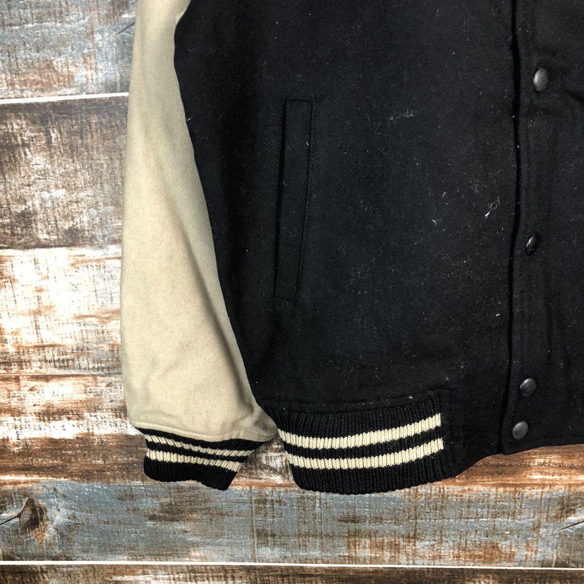 Japanese Brand Sunbird Black vintage plain Bombers varsity Jacket #A1755 Size US M / EU 48-50 / 2 - 7 Thumbnail