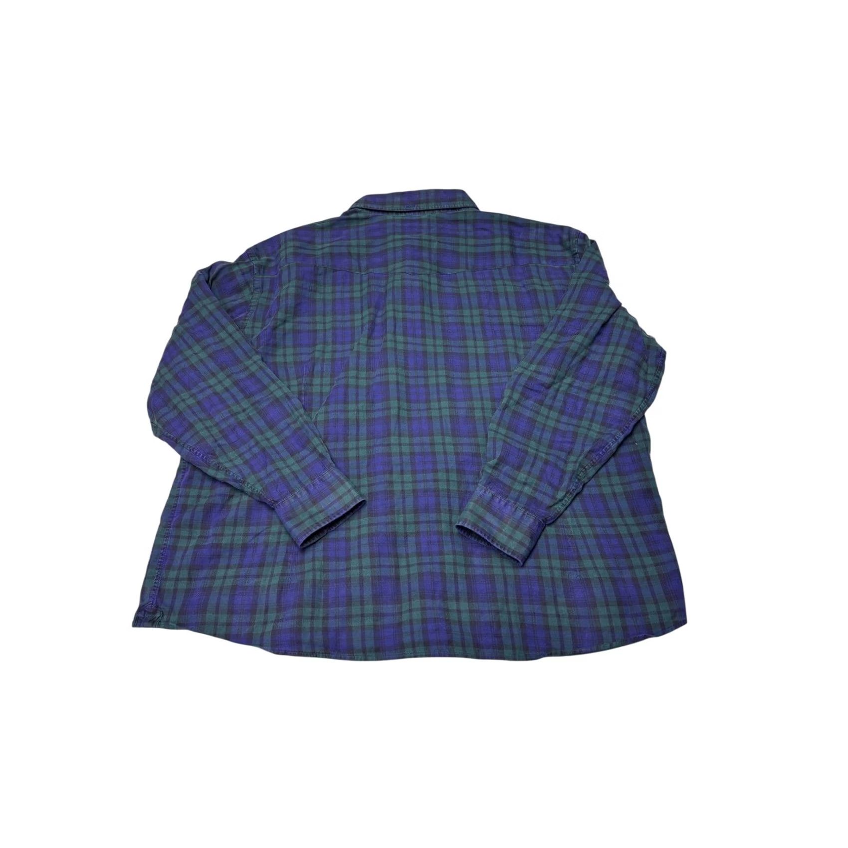 Proper Cloth Proper Cloth Shirt Mens 2XL Green Purple Plaid Cotton Button Down Long Sleeve AC113677281 Size US XXL / EU 58 / 5 - 7 Thumbnail