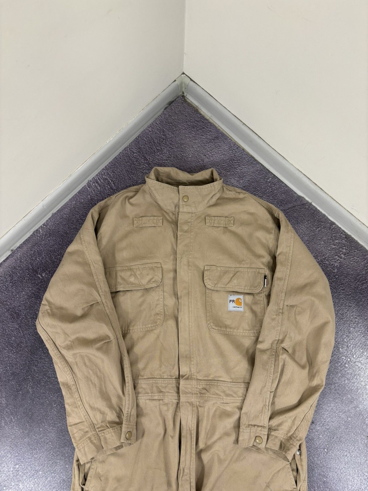 Carhartt Vintage Carhartt Flame Resistant Utility Work Beige Coverall Size US L / EU 52-54 / 3 - 8 Thumbnail