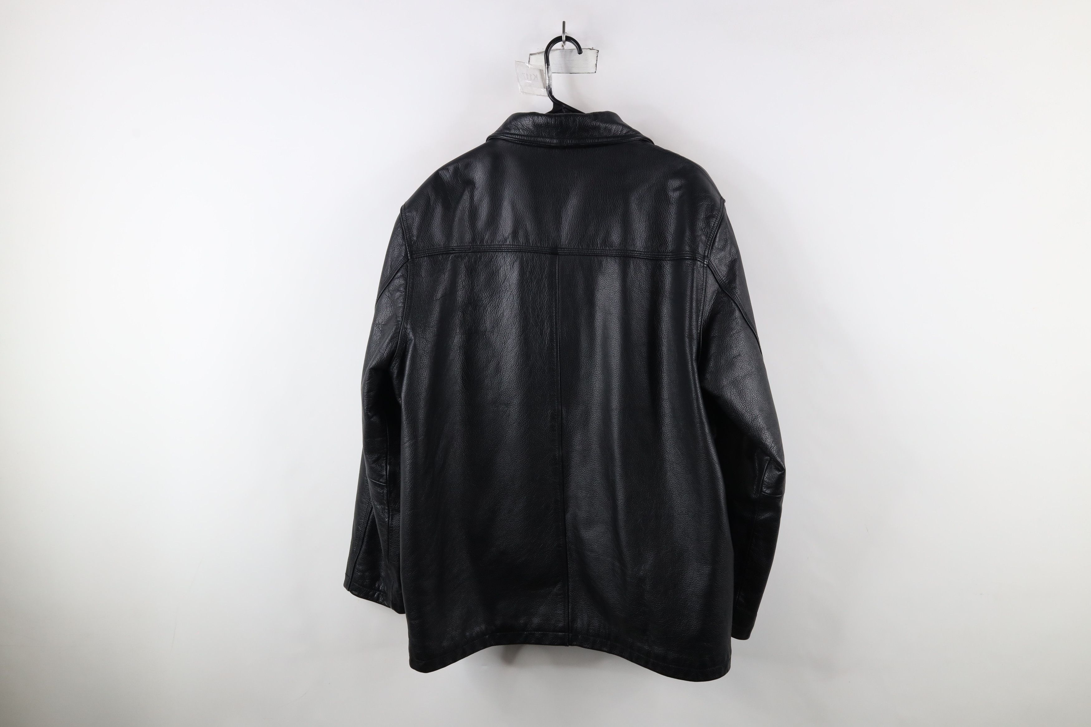 Vintage Vintage 90s Streetwear Leather Full Button Jacket Coat Black Size US L / EU 52-54 / 3 - 15 Thumbnail