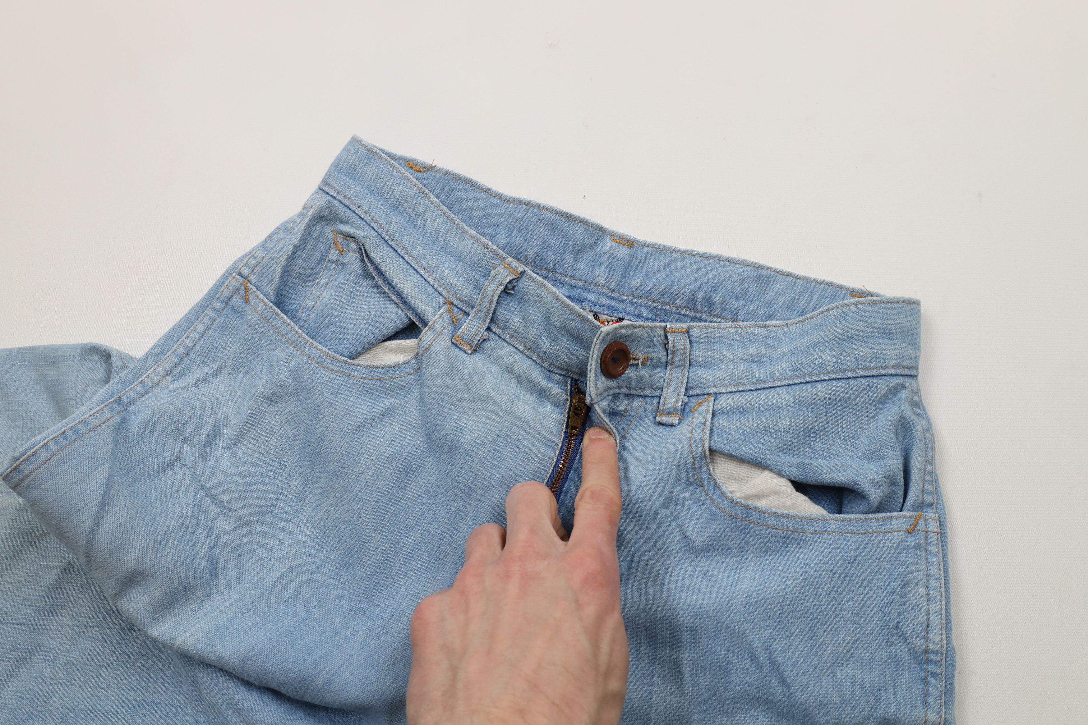 Vintage Vintage 70s Streetwear Flared Wide Leg Denim Jeans Blue USA Size 27" / US 4 / IT 40 - 11 Thumbnail