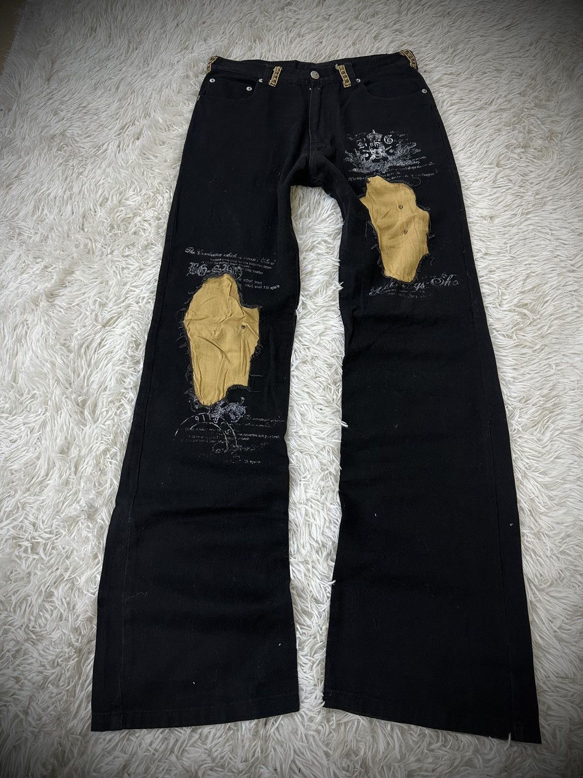 rare 2000s i6w9 BERNING SHO flare studded punk jeans