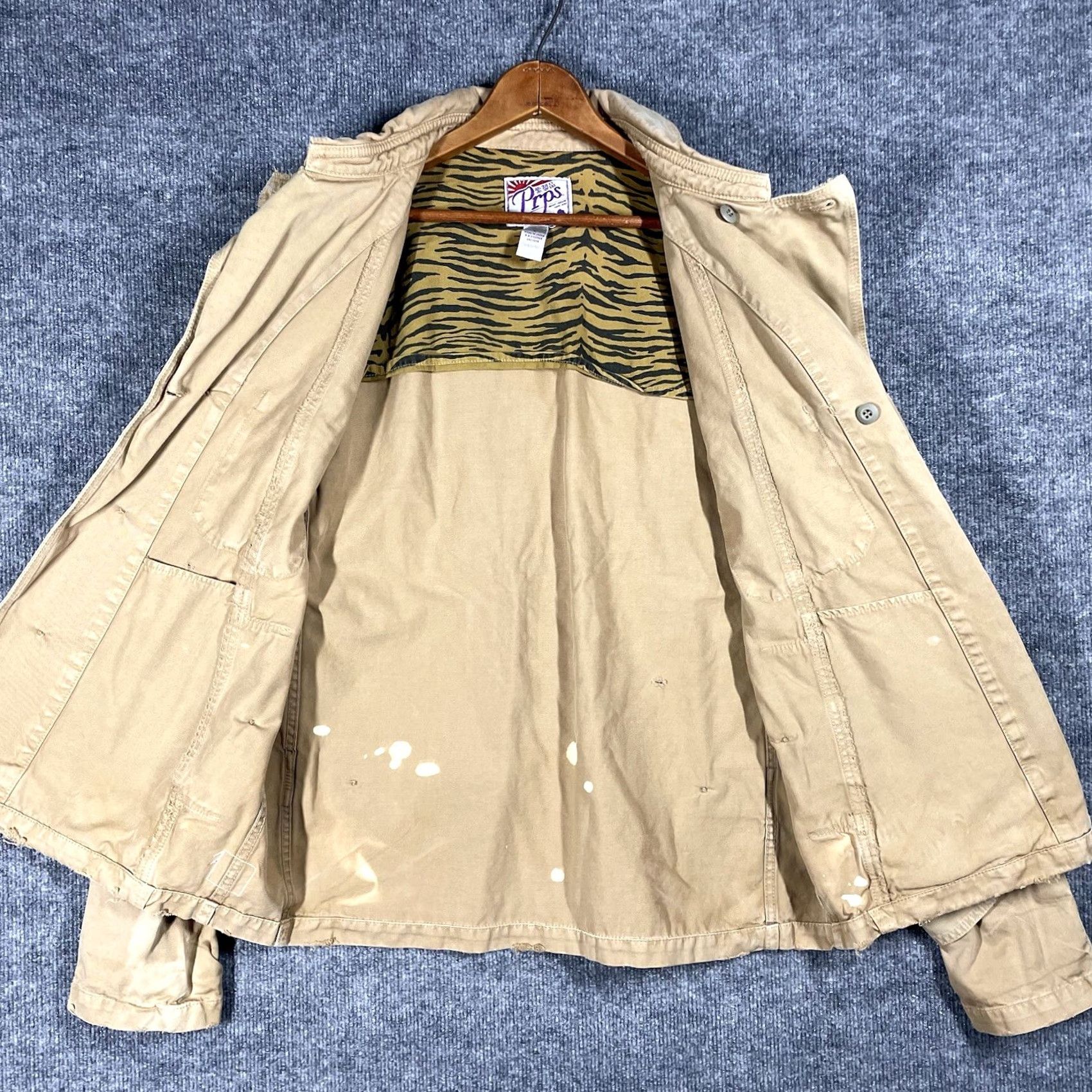 Prps VINTAGE PRPS x Zimbabwe Military Jacket L Mens Canvas Khaki Beige Distressed WWII 90s Japan Donwan Harrell Heritage Capstone Military Jacket Size US L / EU 52-54 / 3 - 7 Thumbnail