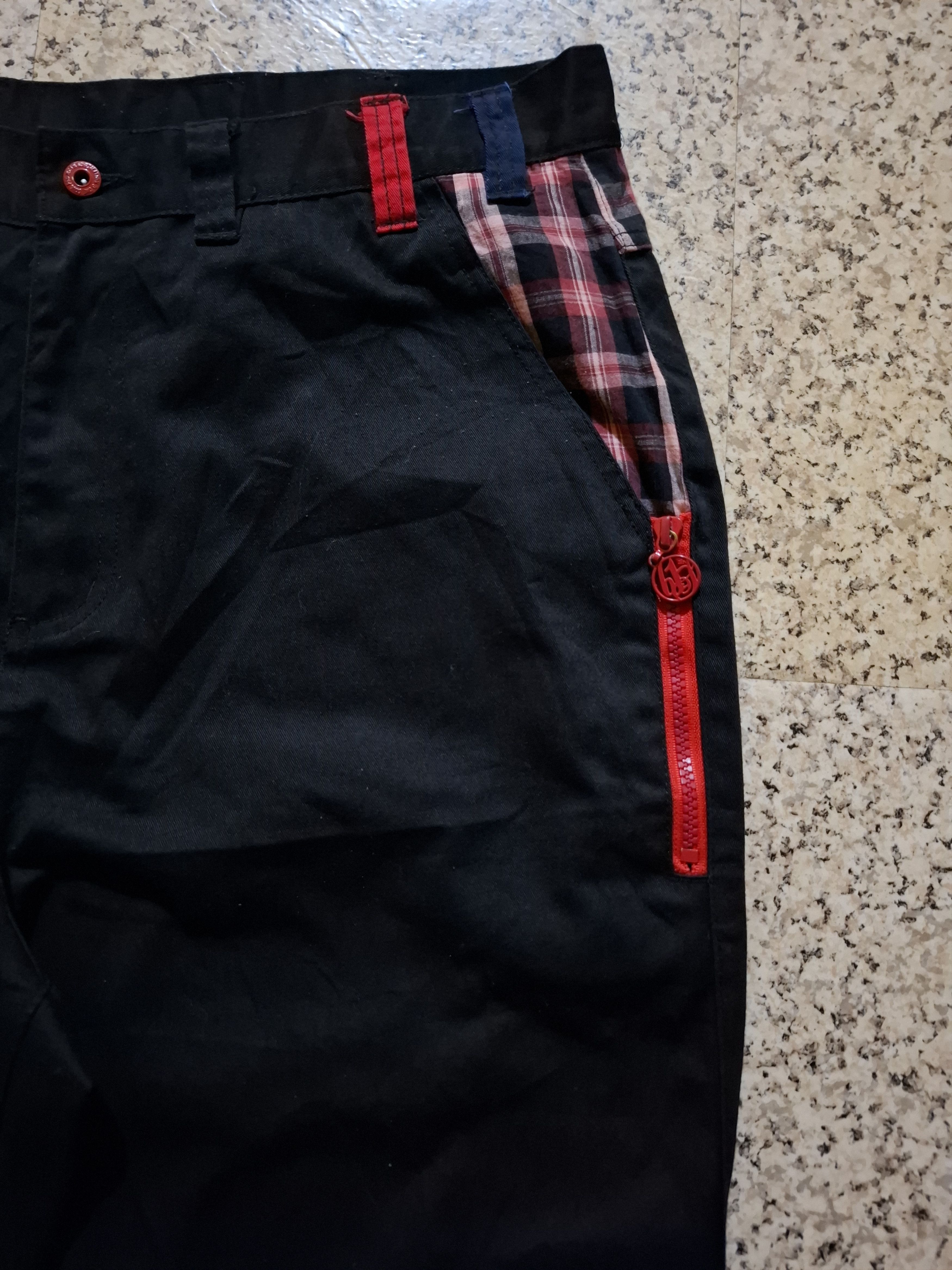 Japanese Brand 🔥 RARE Y2k B-One-Soul Projects Plaid Trim Streetwear Pants Size US 35 - 4 Thumbnail