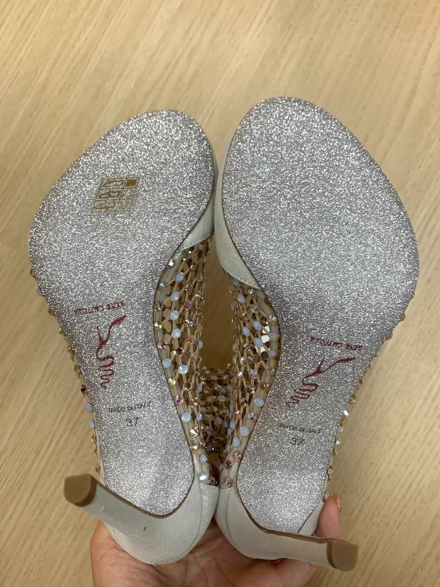 Rene Caovilla RENE CAOVILLA Silver Crystal Mesh High Heel Sandal 37 Size US 6.5 / IT 36.5 - 5 Thumbnail