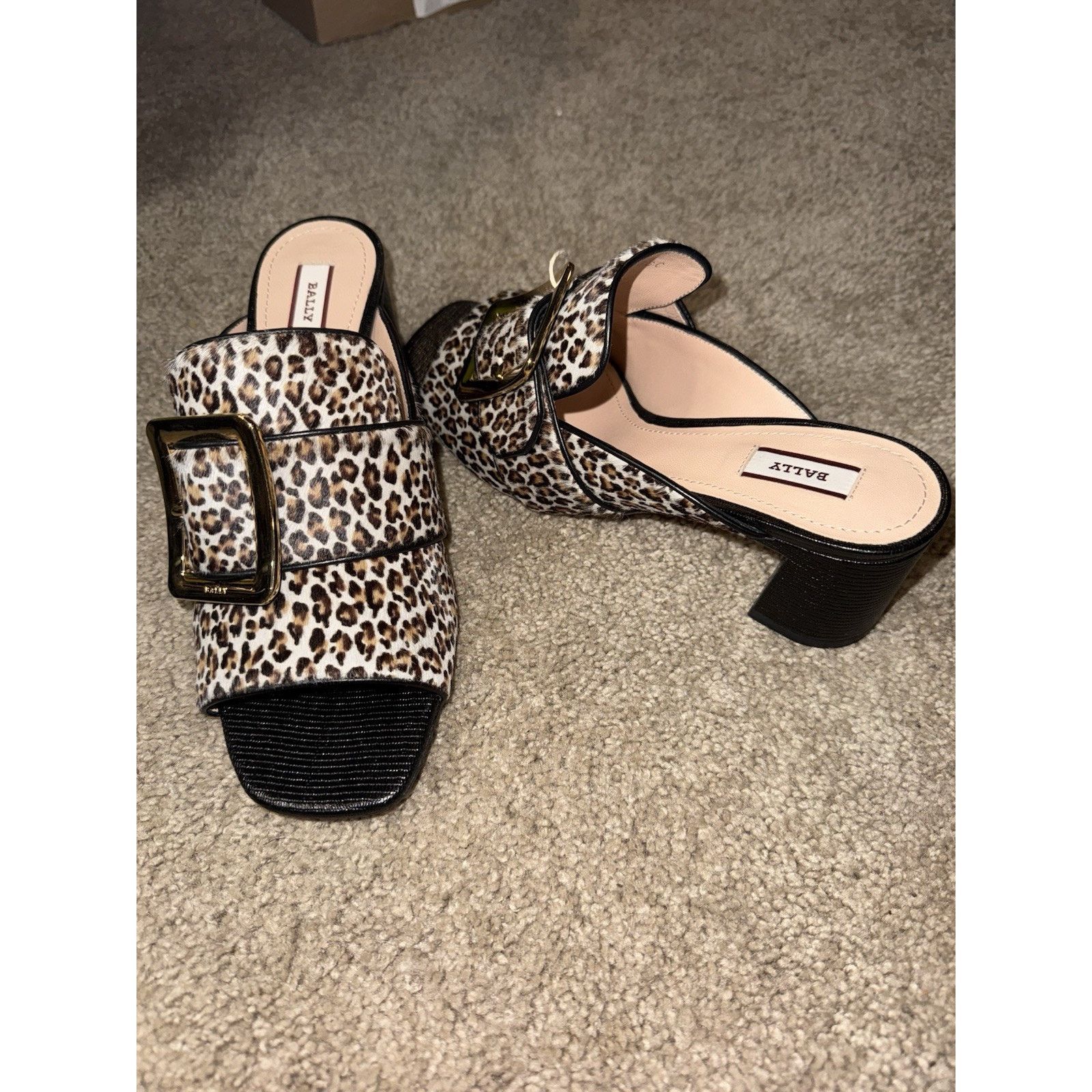 Bally Bally Janaya Leopard Calf Hair Square Roe Sandals NIB Size 7 Size US 7 / IT 37 - 1 Thumbnail