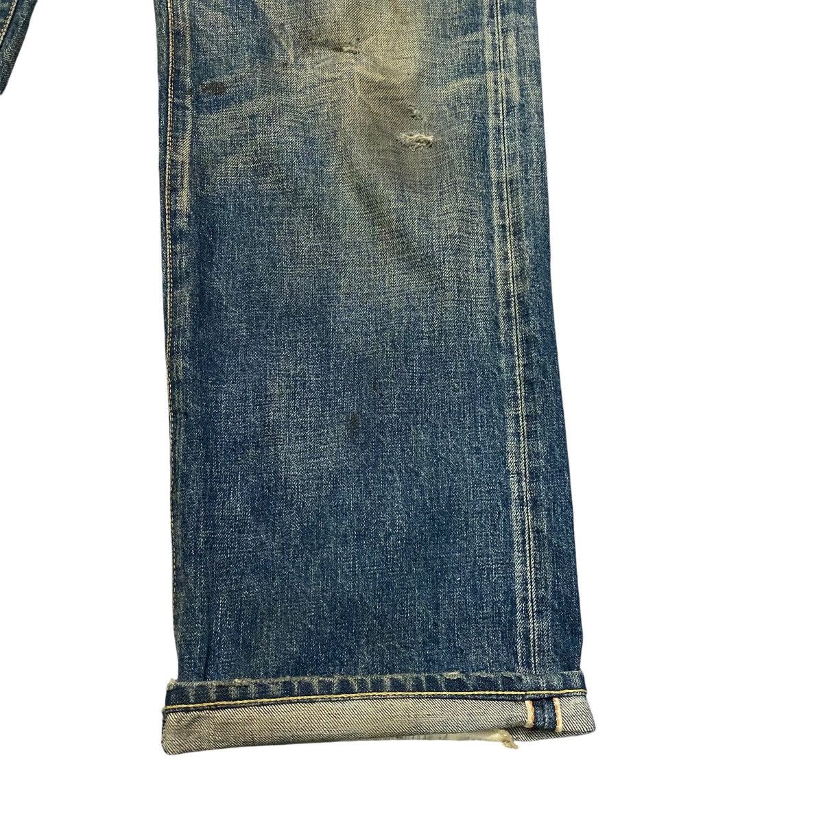 Freewheelers CALEE SUPPLY Denim Selvedge Jeans Dirty Blue Repaired Size US 32 / EU 48 - 8 Thumbnail