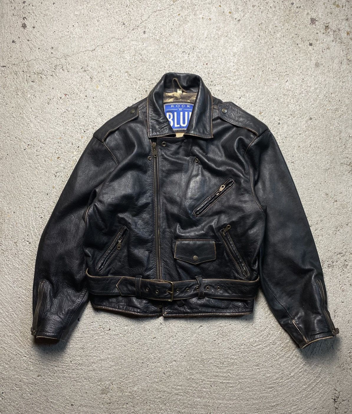 Other Leather jacket bomber avant garde archive rock n blue black Size US M / EU 48-50 / 2 - 11 Thumbnail