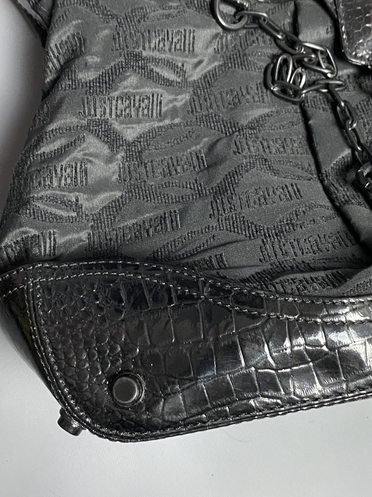 Just Cavalli Just Cavalli Shoulder Bag Black Monogram Leather trim Detail Size ONE SIZE - 5 Thumbnail