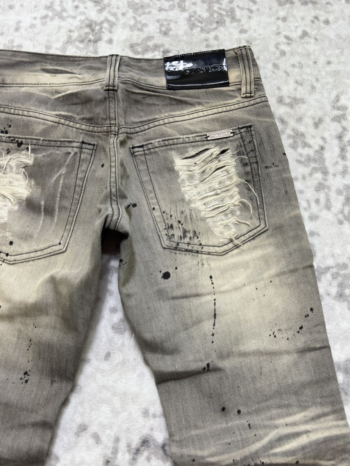 Hysteric Glamour Lip Service Distressed Thrashed Denim Y2K Slim Fit Jeans Size US 27 - 11 Thumbnail