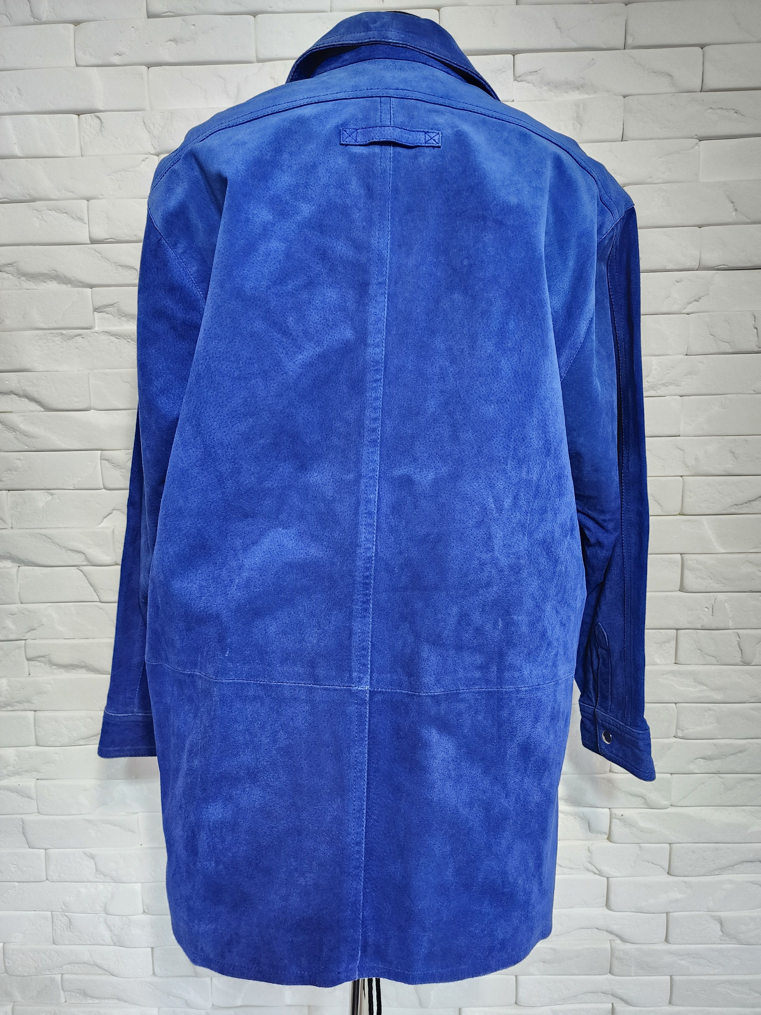 Other Blue Suede Leather Shirt: Women's Metal Zipper Jacket Size XXL / US 16-18 / IT 52-54 - 4 Thumbnail