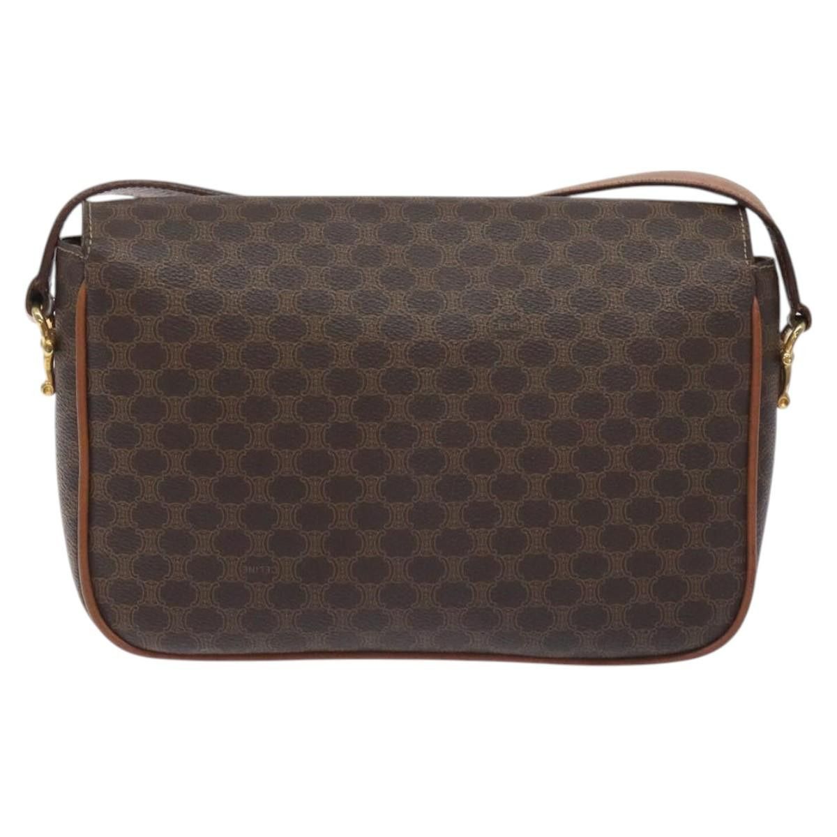 Celine CELINE Macadam Canvas Shoulder Bag Pvc Leather Brown Gold Size ONE SIZE - 3 Thumbnail