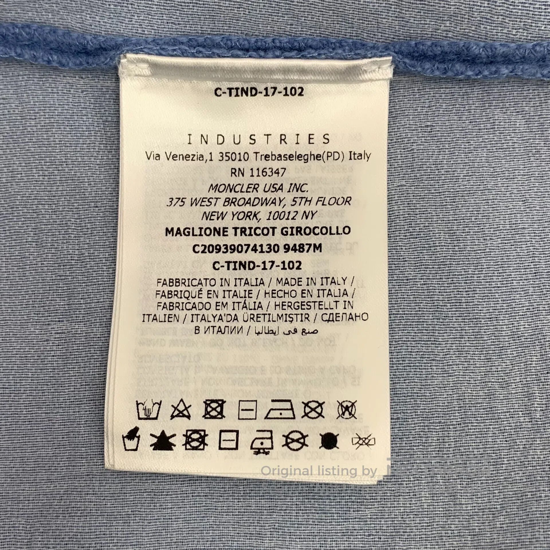 Moncler Moncler Blue Logo Patch Wool Round Neck Short Sleeve T-Shi Size US S / EU 44-46 / 1 - 7 Thumbnail