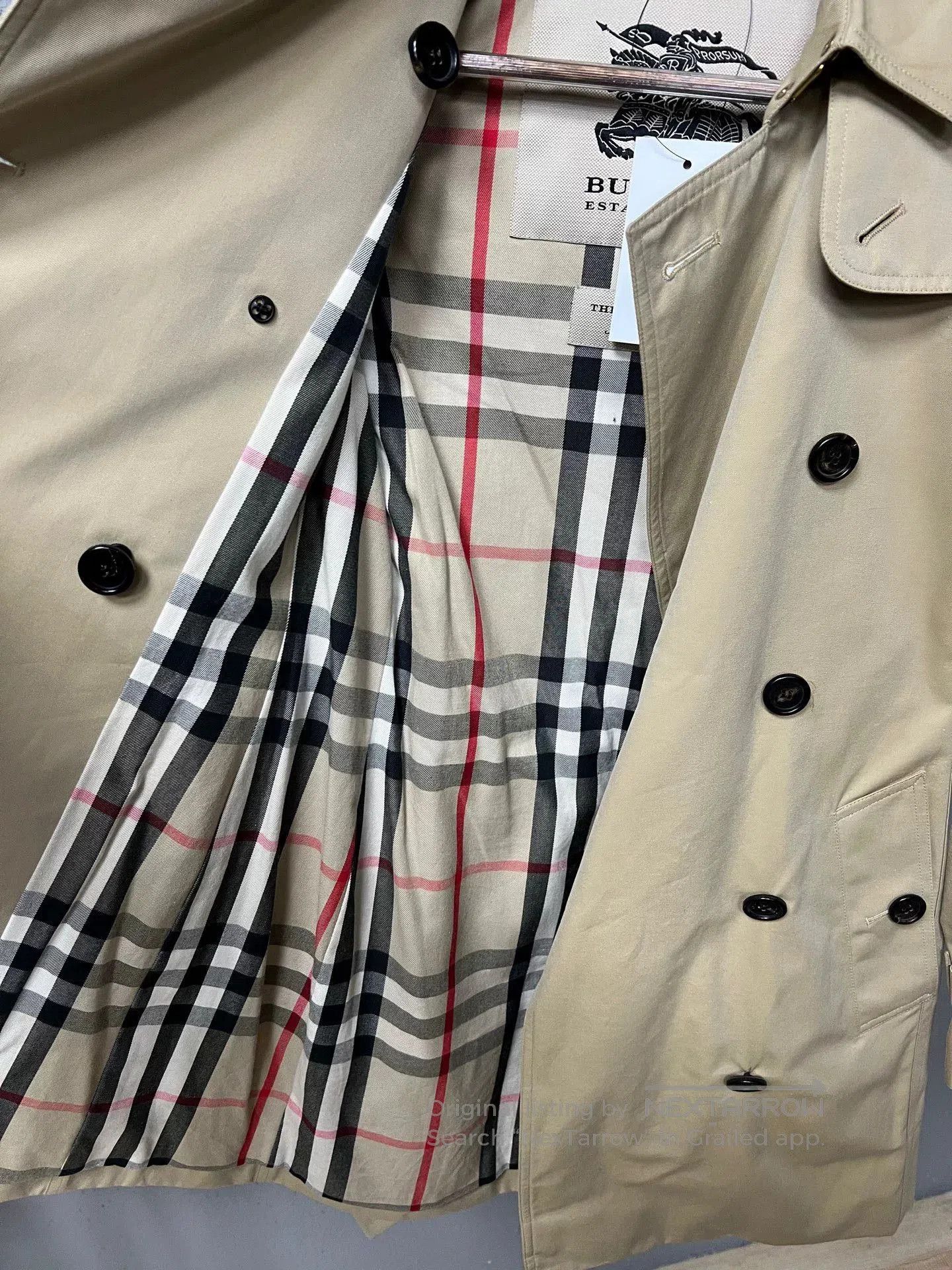 Burberry burberry check trench coat in beige. Size XXS / US 00 / IT 34 - 2 Thumbnail