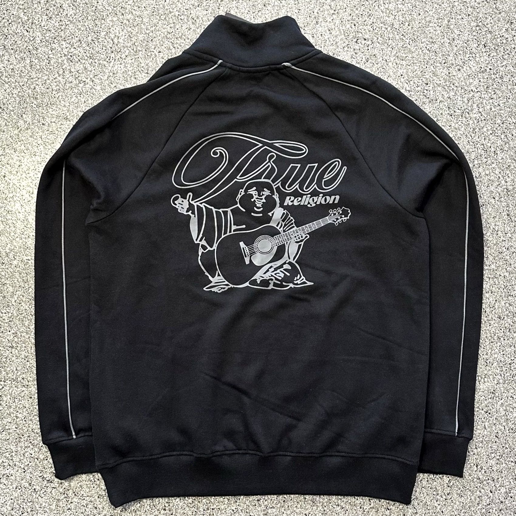 True Religion True Religion Quarter Zip Shirt Mens L Black 1/4 Zip Pullover Sweater Long Sleeve Size US L / EU 52-54 / 3 - 7 Thumbnail