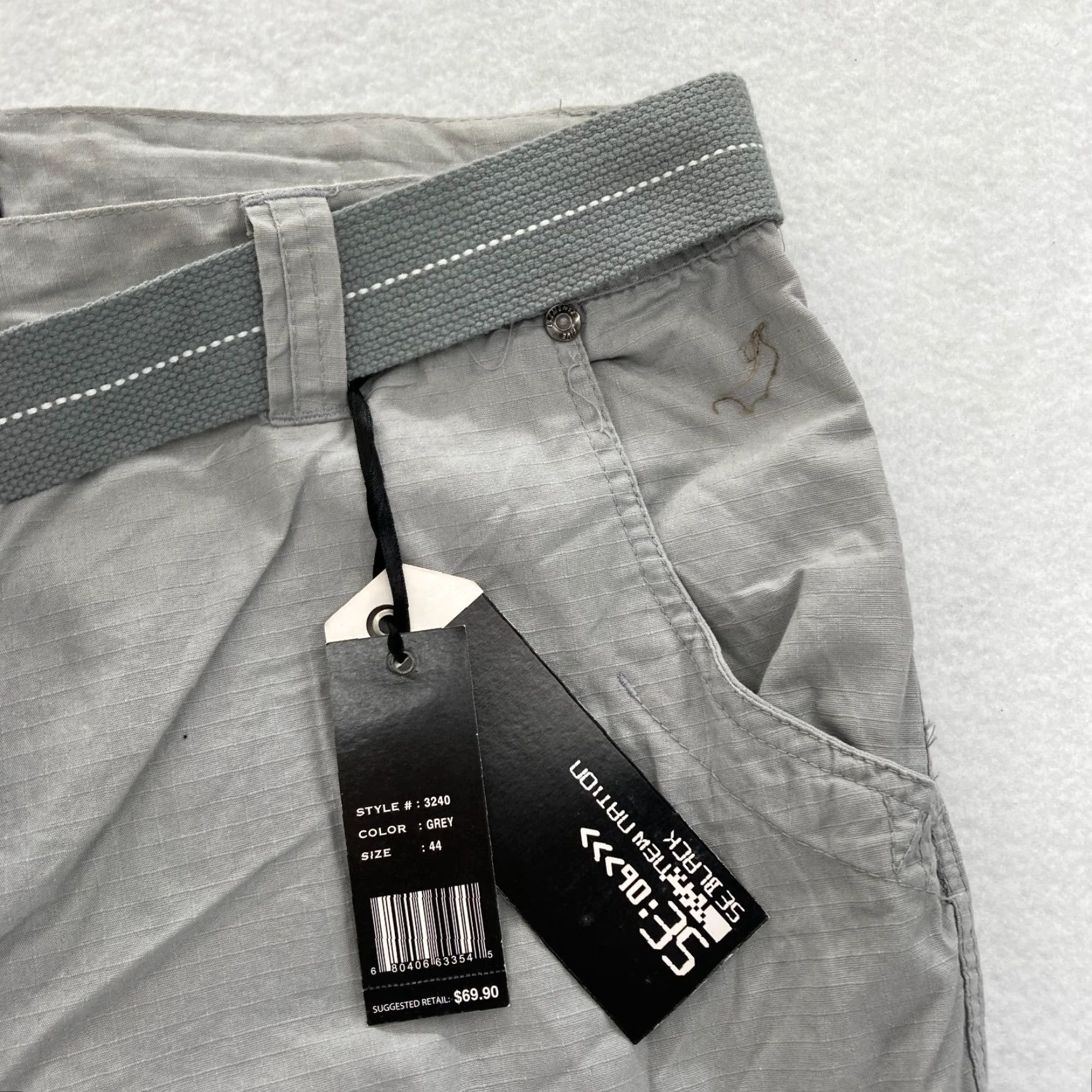 Element Five Elementz Baggy Cargo Shorts Mens 44 Gray Relaxed Fit Belted Y2K Vintage NWT Cargo Shorts Mens 44 Gray Relaxed Fit Belted Y2K Vintage NWT Size US 44 / EU 60 - 4 Thumbnail