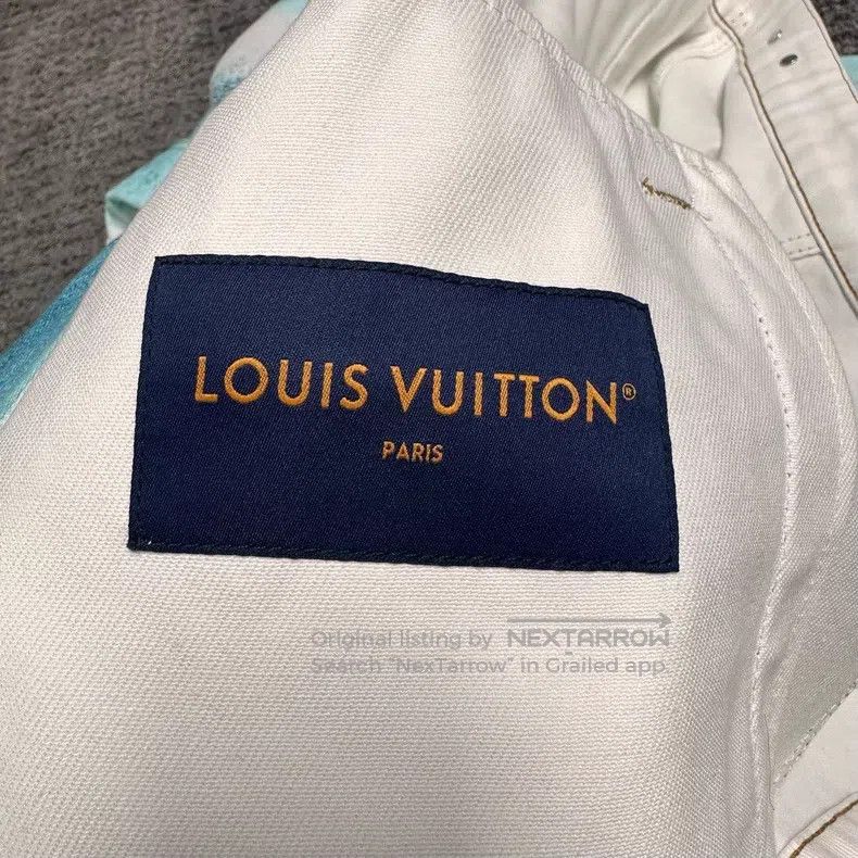Louis Vuitton Louis Vuitton White and blue ink tie-dyed denim jacket Size US L / EU 52-54 / 3 - 3 Thumbnail