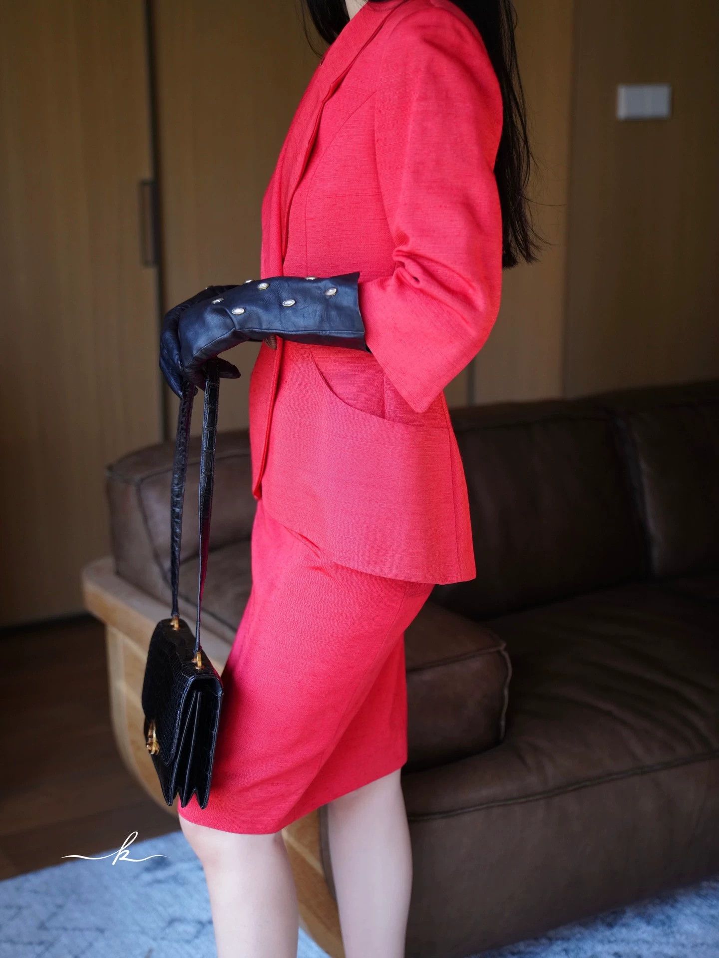 Dior Vintage Dior 1994 SS Runway Silk Red Suit Skirt Set Fr38 S/M Size S / US 4 / IT 40 - 8 Thumbnail