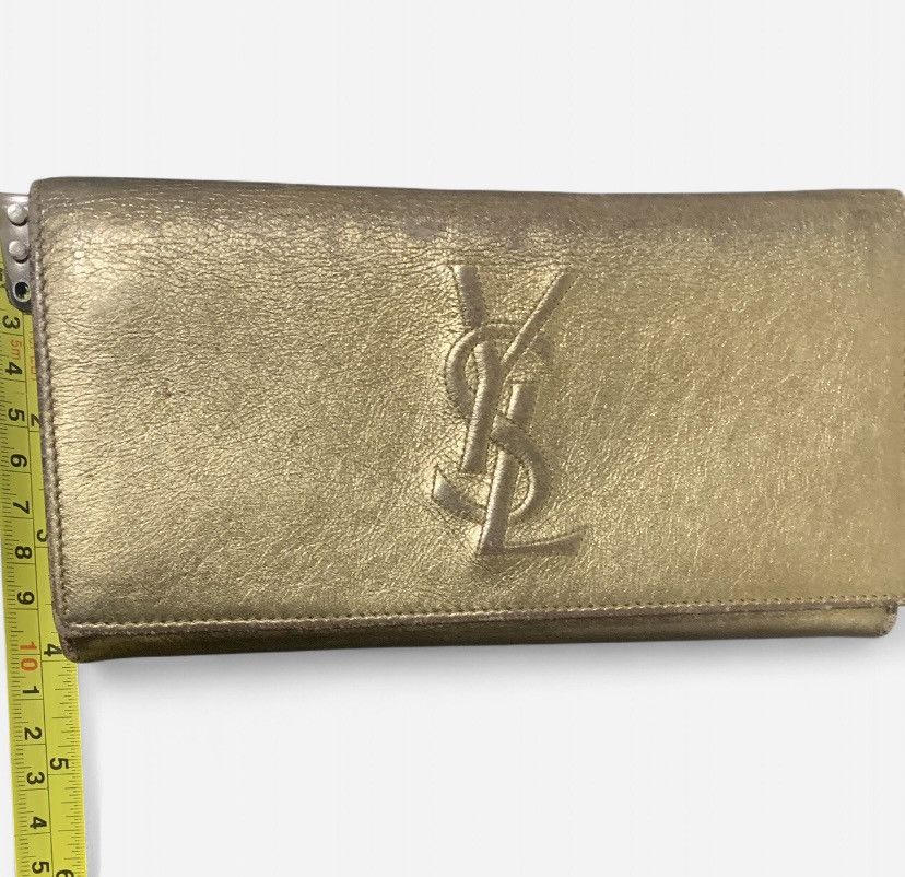 Yves Saint Laurent Yves Saint Laurent Metallic Gold Leather Wallet Size ONE SIZE - 6 Thumbnail