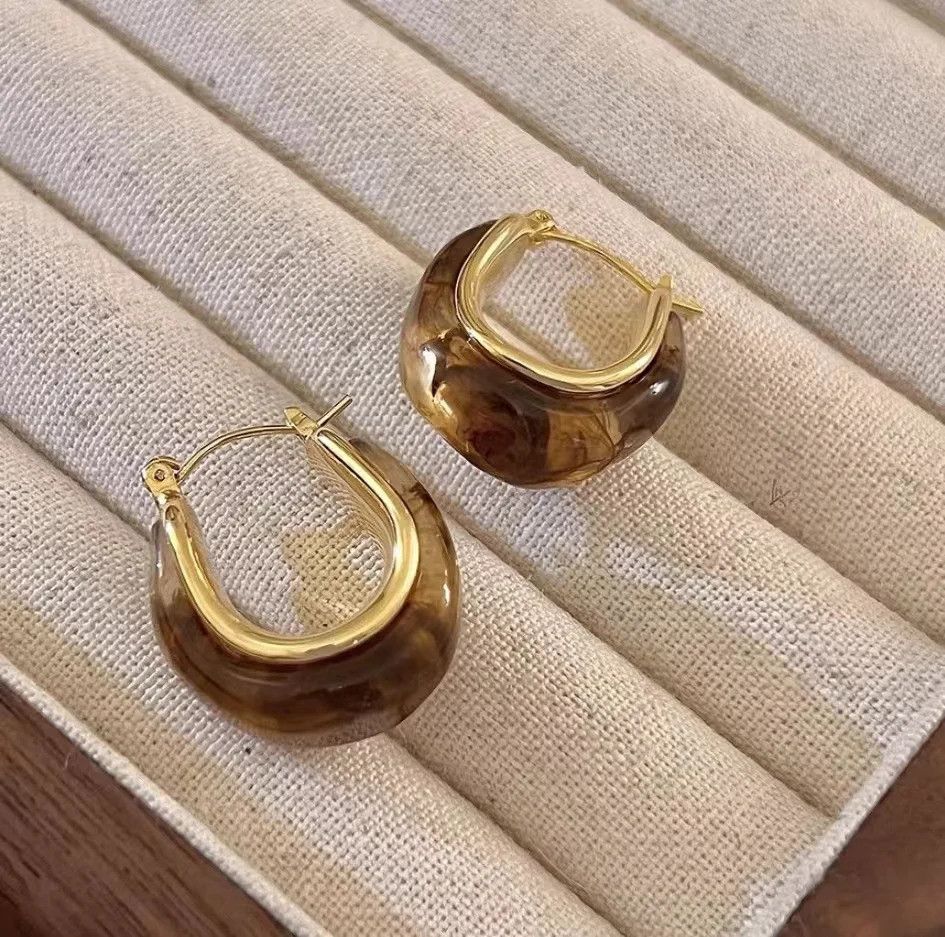 Other Simple Geometric Brown Hoop Earrings Size ONE SIZE - 7 Thumbnail
