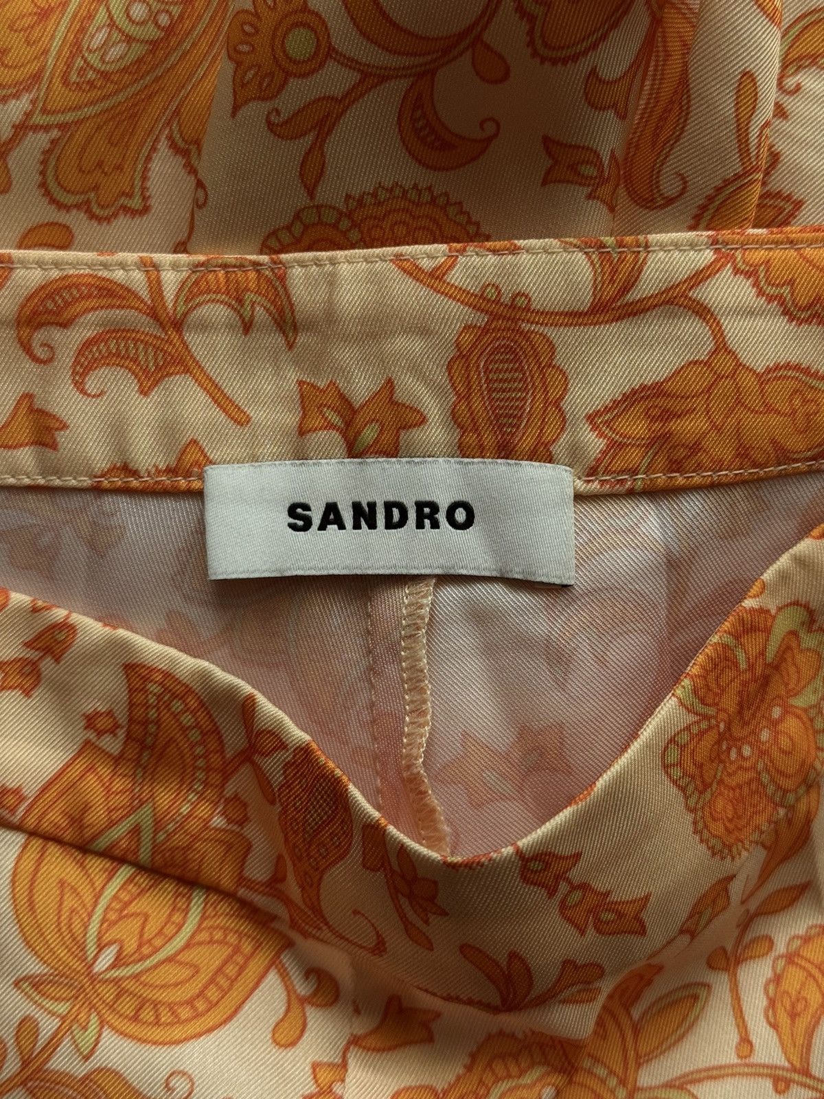 Sandro Sandro wide leg floral pattern coloured satin pants Size 26" / US 2 / IT 38 - 5 Thumbnail
