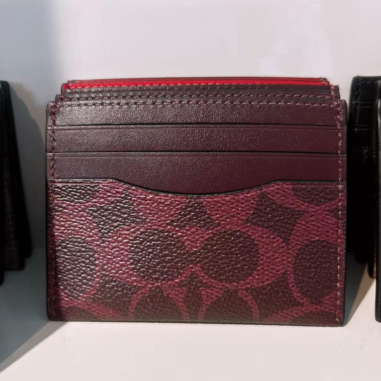 Coach Slim Id Card Case In Signature Canvas CW366 Black Currant Size ONE SIZE - 1 Thumbnail