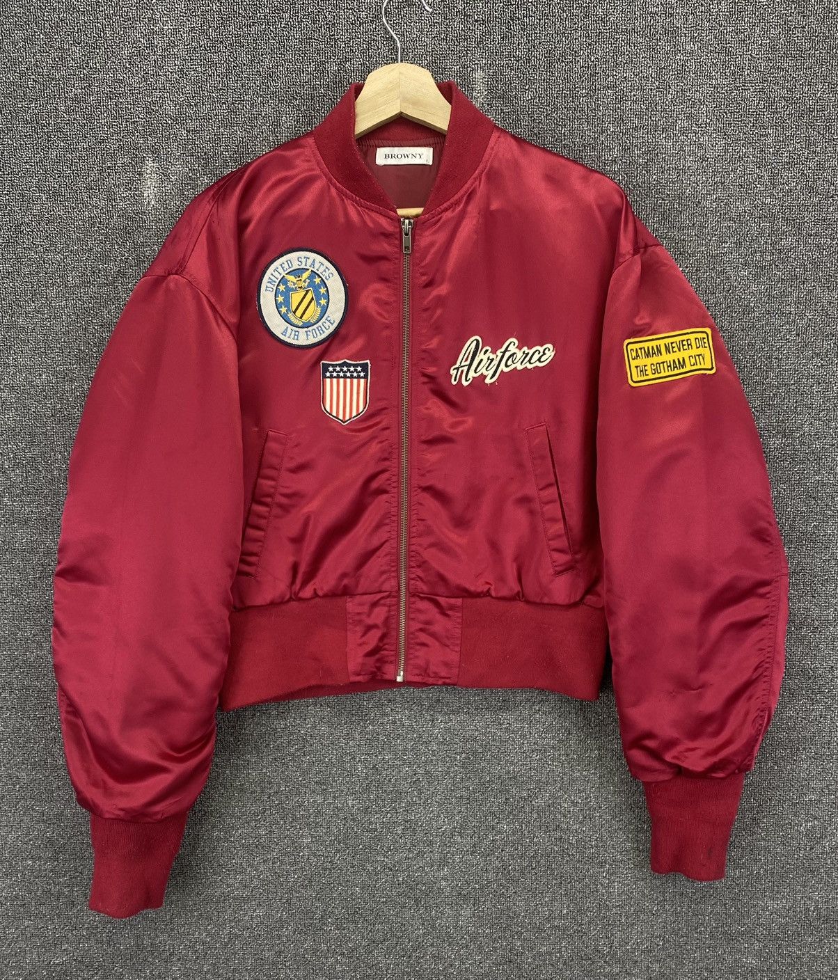 Japanese Brand Vintage Browny U.S Air Force Military Red Bomber Jacket Size M / US 6-8 / IT 42-44 - 1 Thumbnail