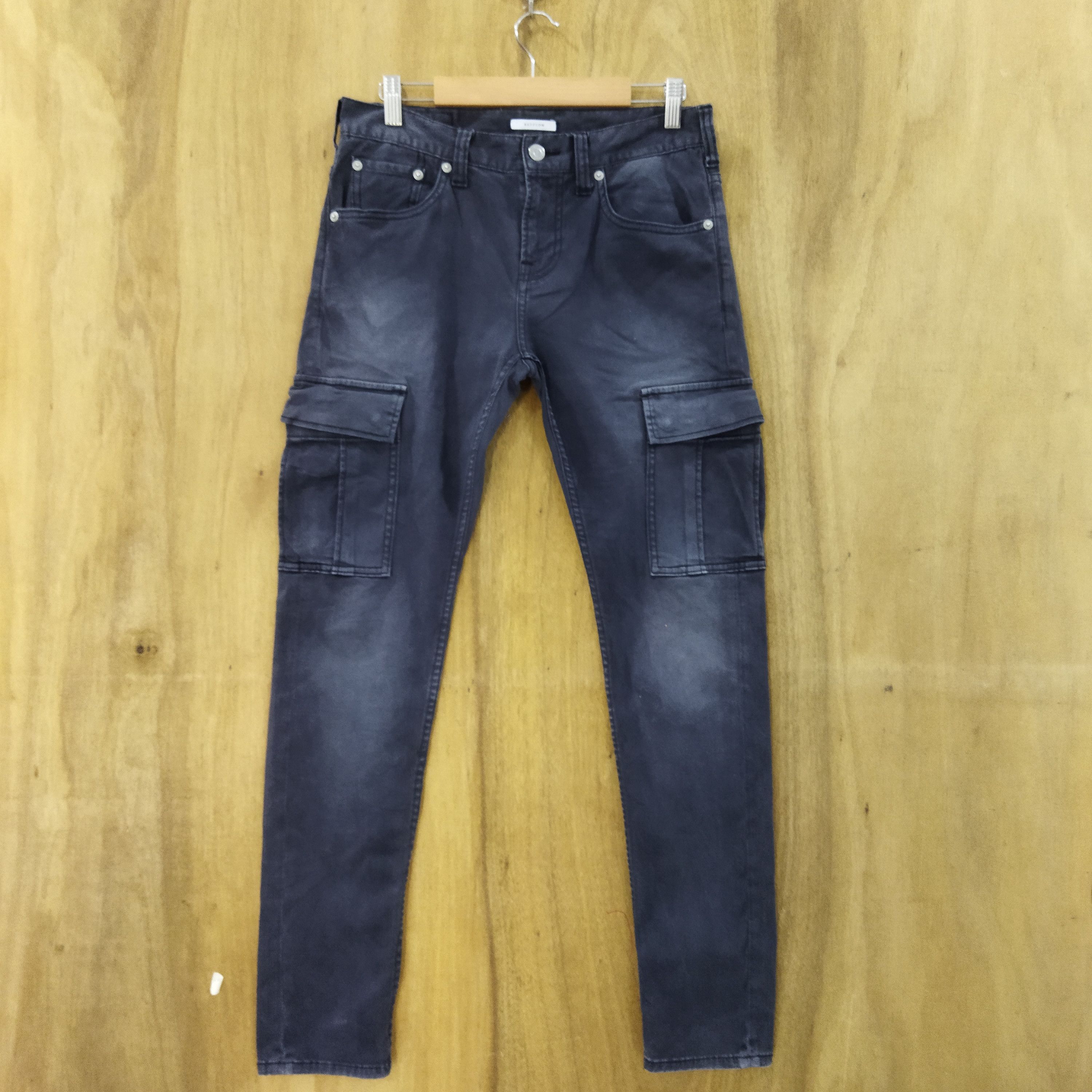 Japanese Brand BAYFLOW BLACK SKINNY CARGO PANTS Size US 28 / EU 44 - 1 Thumbnail