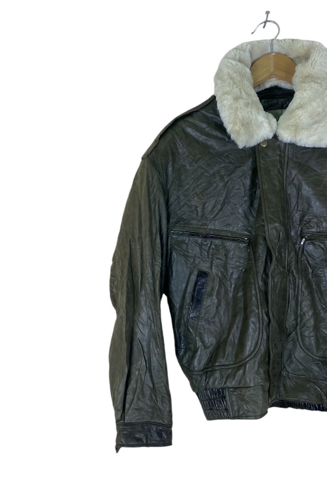 Vintage Leather The Jet Age Attached Fur Collar Flight Jacket Size US M / EU 48-50 / 2 - 4 Thumbnail